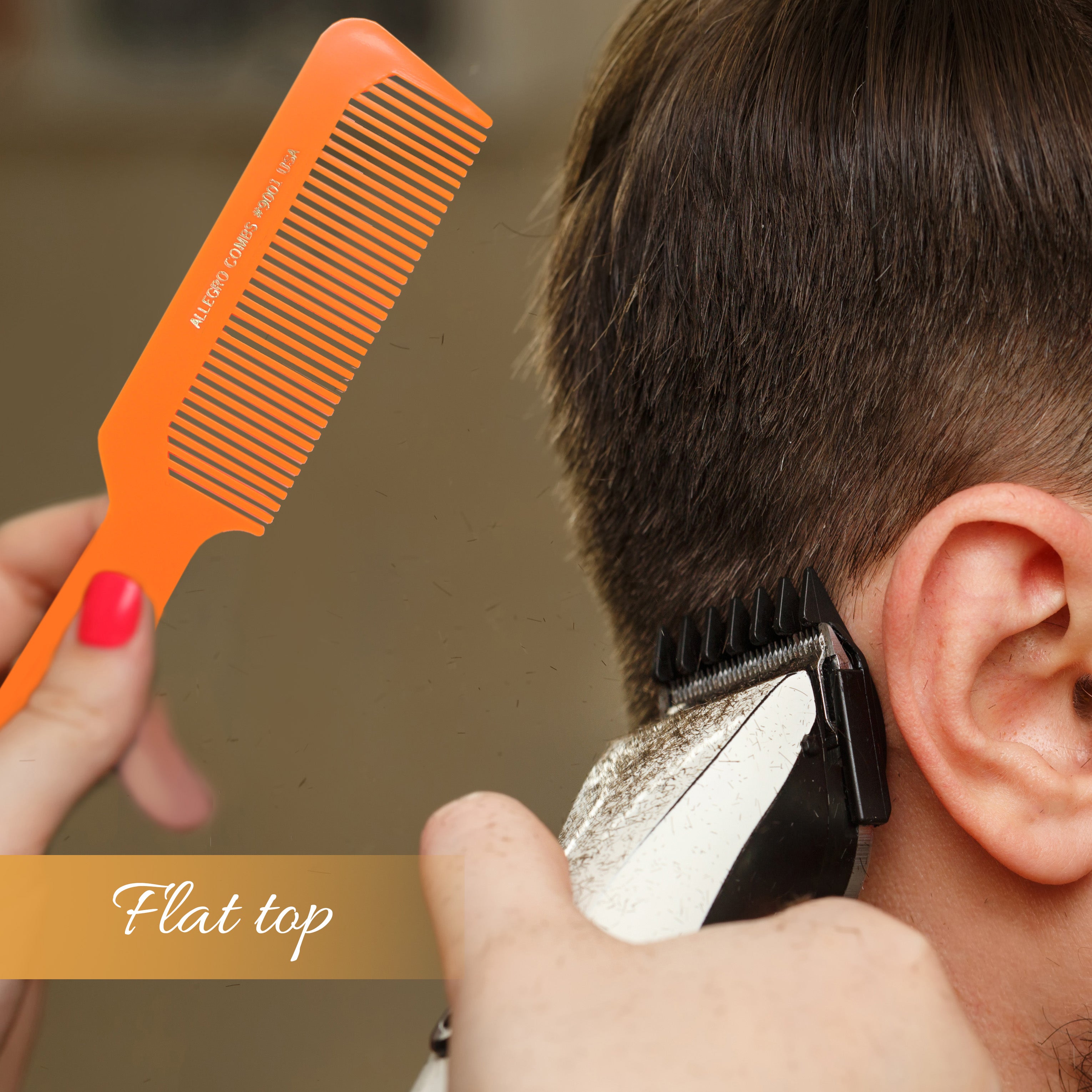 Professional Flat Top Clipper Comb #9001 for Hair Blending, Fading & Thinning - 1 Count | Perfect for Barbers, Stylists & Home Haircuts