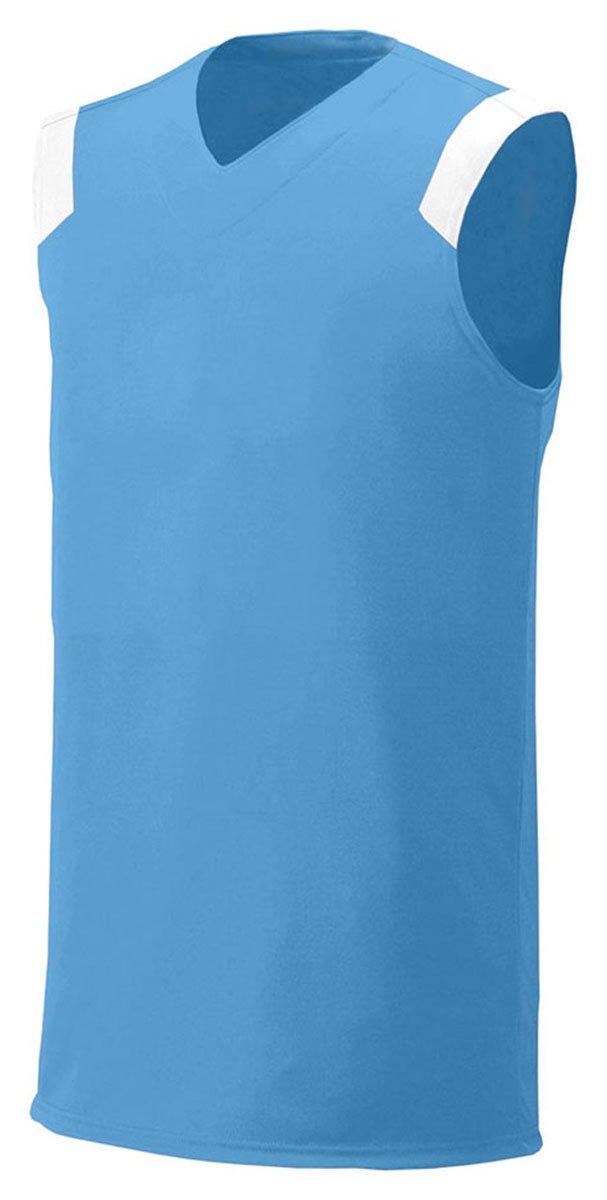 Big Boys' Moisture-Wicking V-Neck Muscle T-Shirt - Light Blue/White - Size M | Athletic Performance & Casual Wear for Active Kids