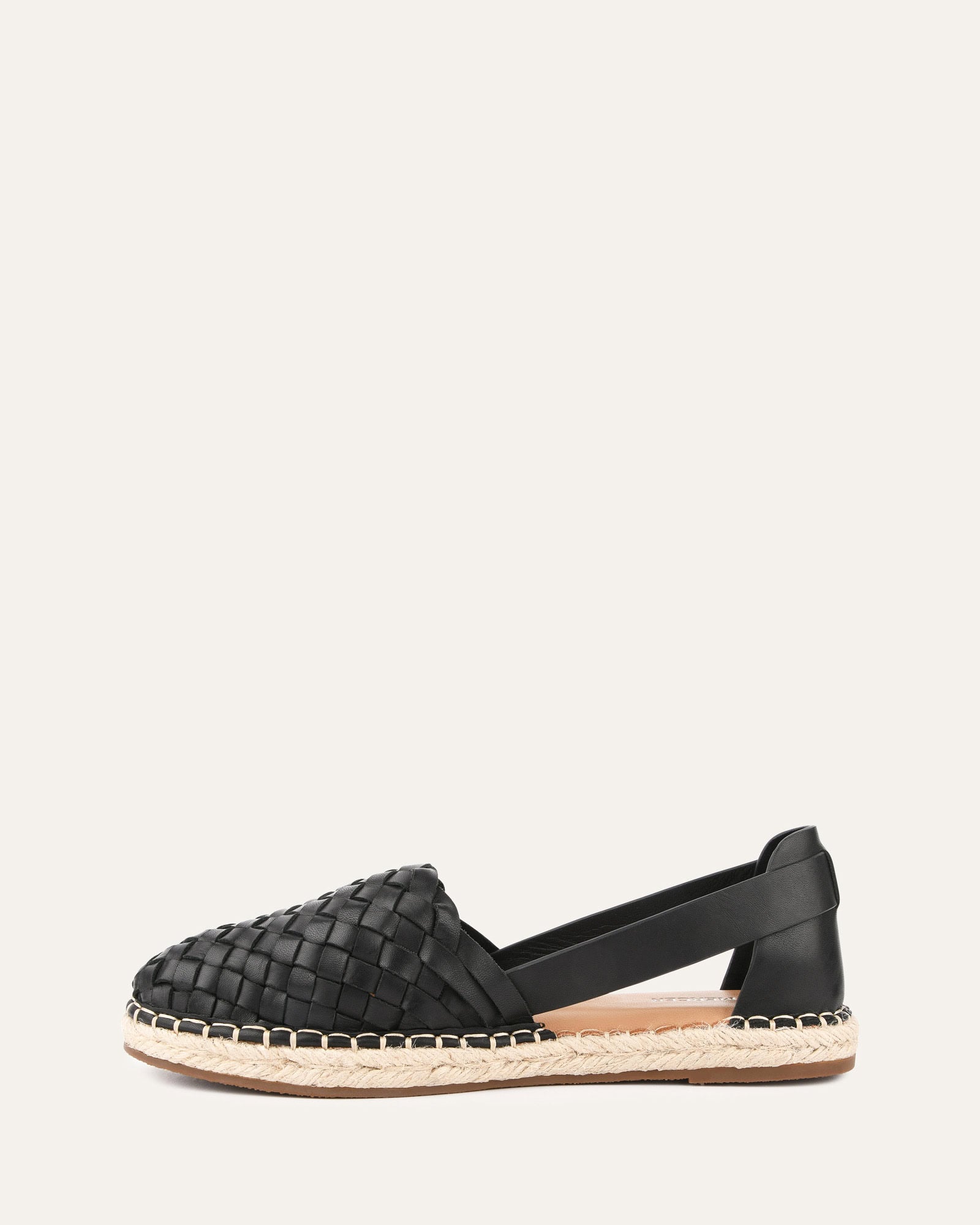Black Leather Opal Flat Espadrilles - Comfortable & Stylish Women's Shoes for Casual Outings, Beach Walks & Summer Fashion