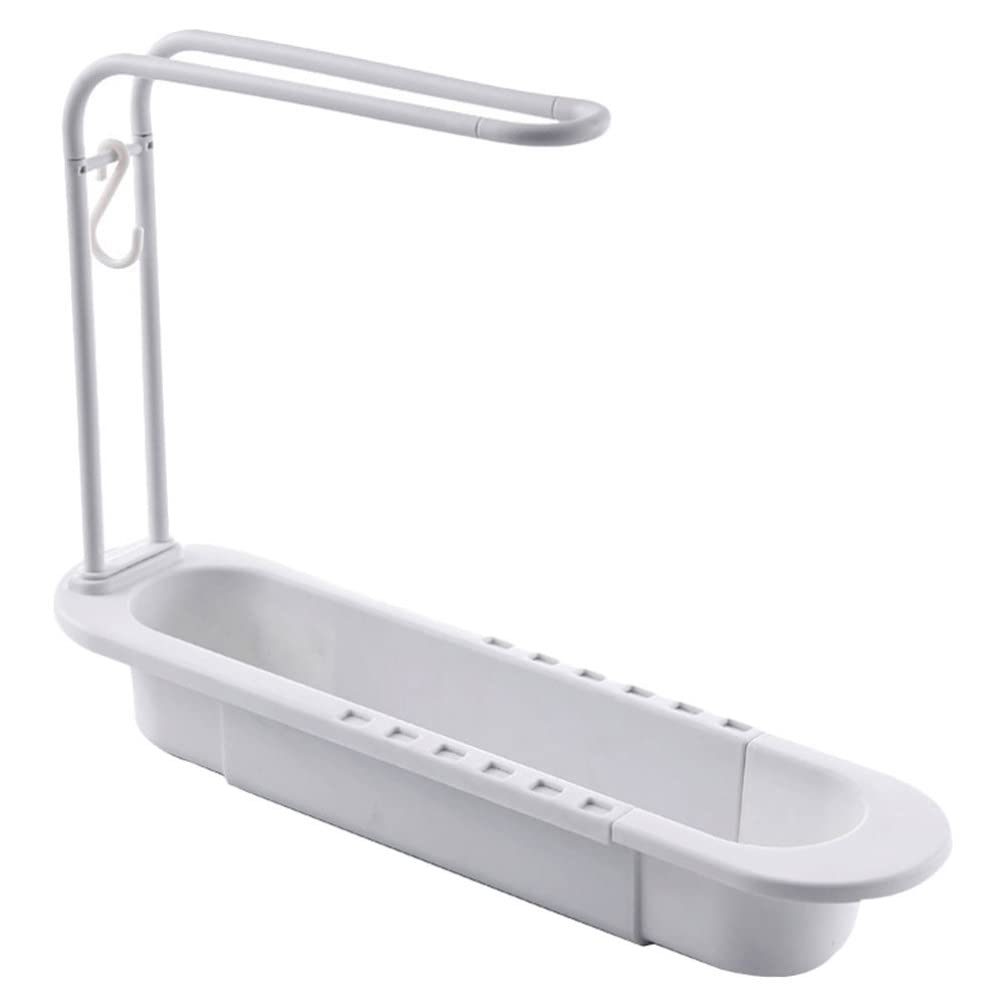 DOITOOL Adjustable Stainless Steel Sink Organizer - Expandable Drainer Tray, Sponge & Soap Holder, Dish Cloth Hanger for Kitchen Sink - Space Saving Storage Solution for Home & RV Use