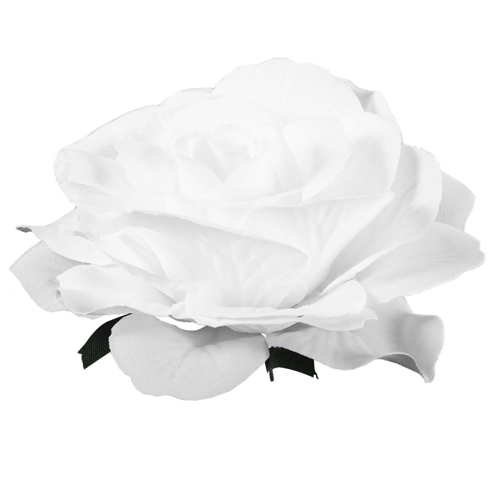 Minkissy White Rose Hair Clip & Brooch 2-in-1 for Women - Flamenco Dancer Pin Up Hair Accessory for Wedding, Party, Prom, and Special Occasions (White)