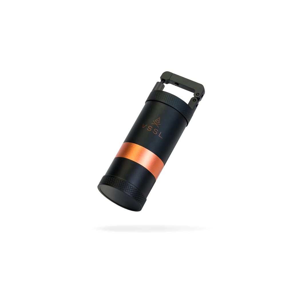 VSSL JAVA Manual Coffee Grinder - Portable Hand Burr Grinder for Aeropress, Drip, French Press & Pour Over Coffee - Perfect for Camping, Travel & Home Brewing (Carbon)