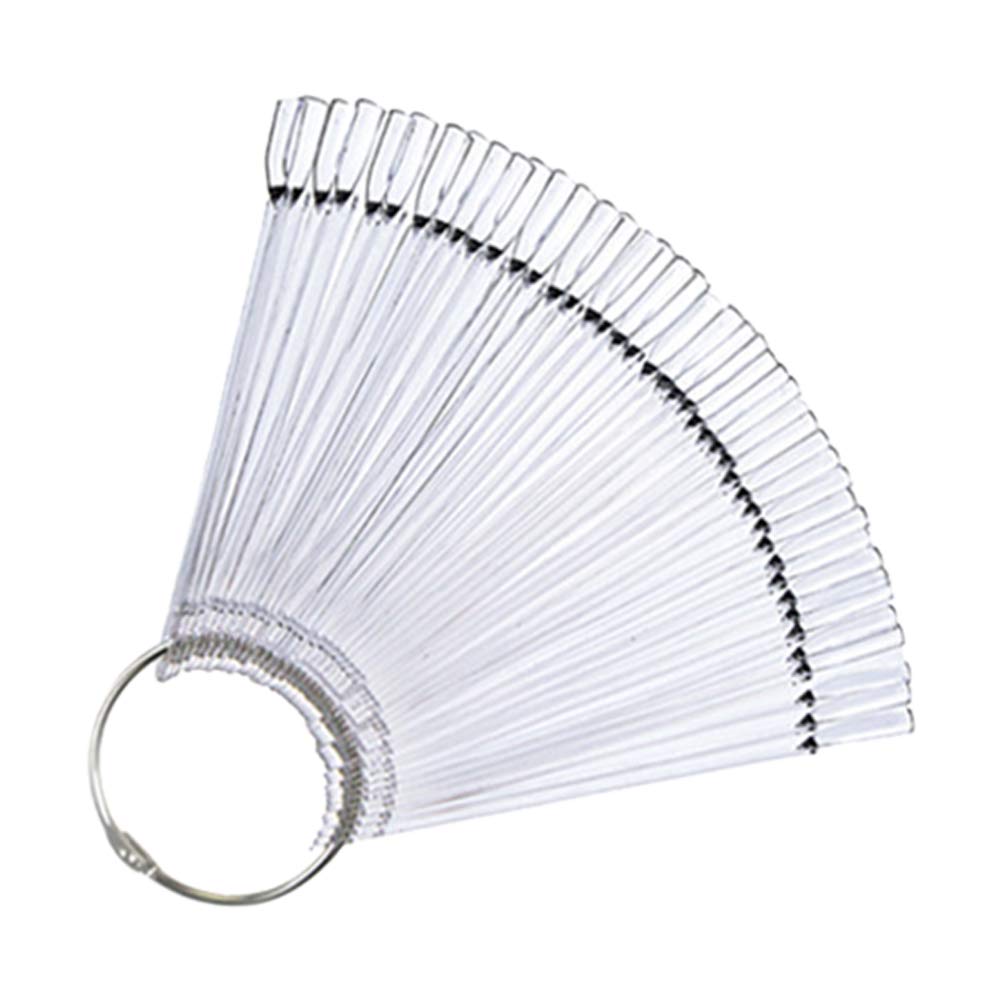 Yicare 100 PCS Clear Nail Swatches - Fan Shaped Nail Display Sticks for Gel Polish Practice, Nail Art Tips & Color Sticks - Perfect for Salon Professionals & DIY Nail Artists at Home