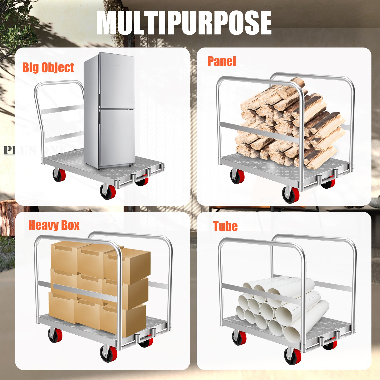 GARVEE 2-in-1 Heavy Duty Steel Panel Truck Cart - 36
