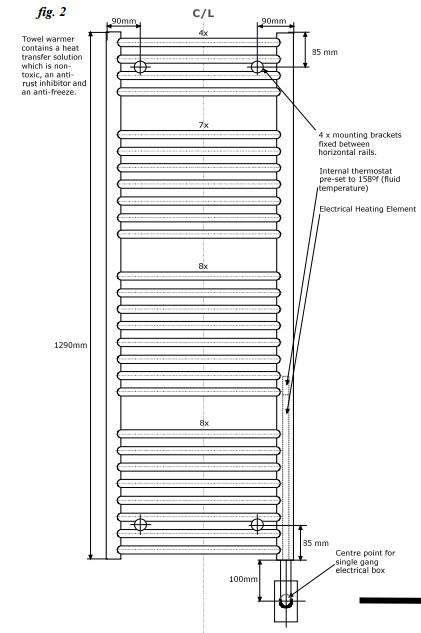 Tuzio Blenheim Hardwired or Plug-In Bathroom Towel Warmer - 17.5
