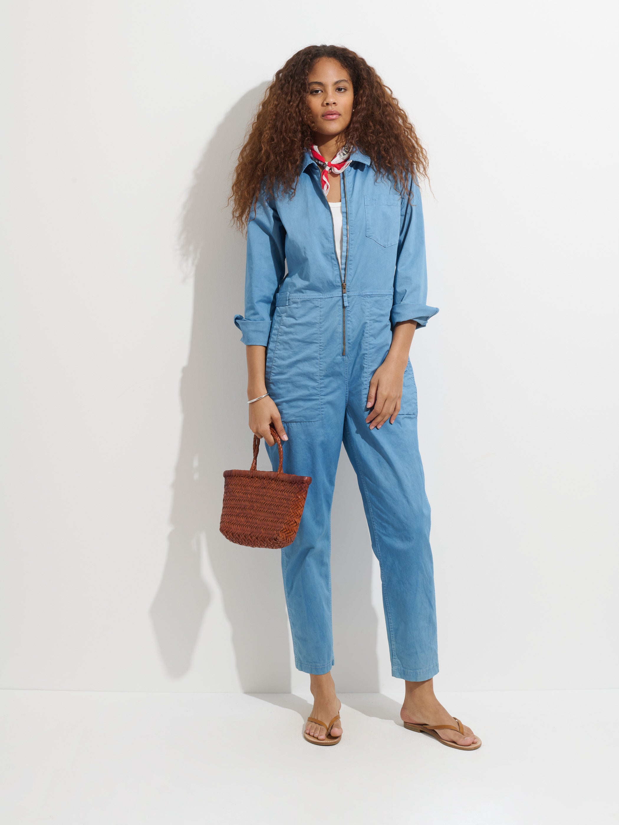 Women's Standard Zip Jumpsuit in Botanical Dye - Comfortable One-Piece Romper for Casual Wear & Outdoor Activities