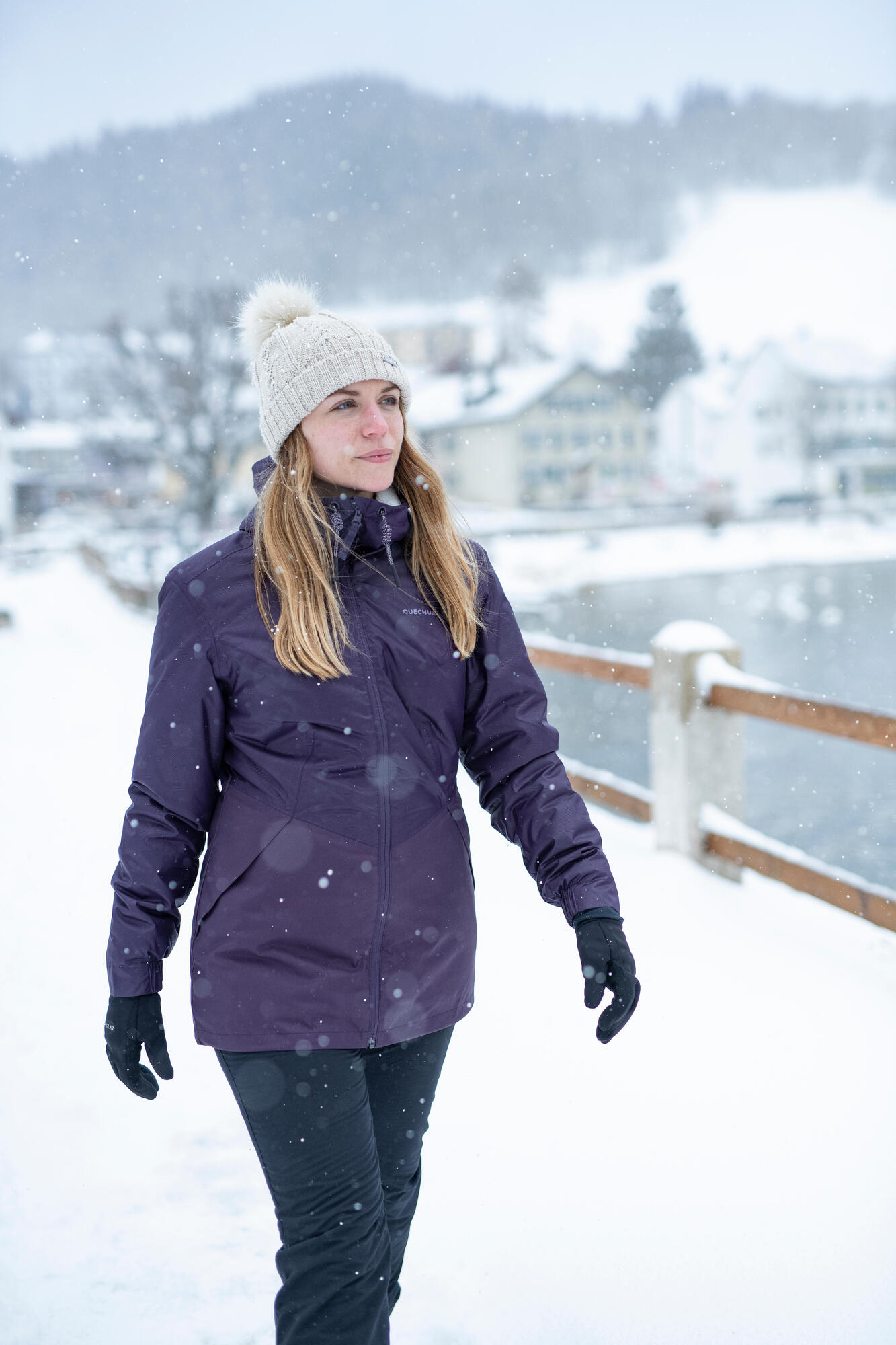 Quechua Women's SH100 Waterproof Winter Jacket - Insulated Cold Weather Coat for Hiking, Skiing & Outdoor Activities