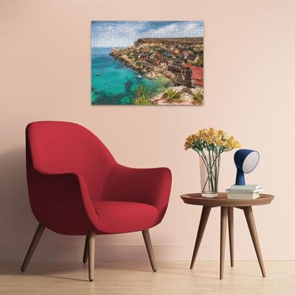 Ravensburger 1500-Piece Popeye Village Malta Puzzle for Adults & Teens 14+ | Scenic Jigsaw Puzzle for Family Game Night & Home Decor