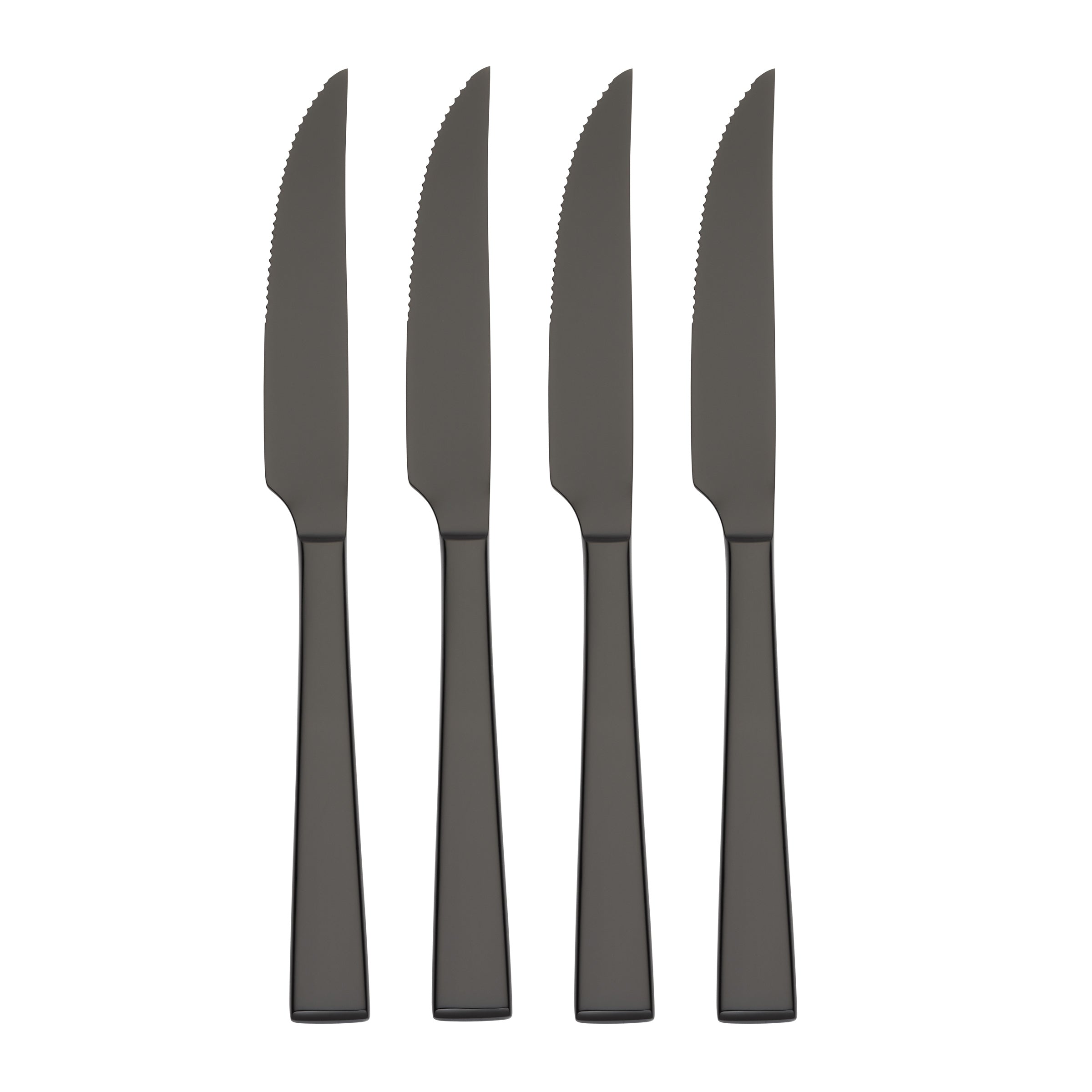Premium Kane Black Steak Knife Set - 4-Piece High-Carbon Stainless Steel Steak Knives with Ergonomic Handles for Perfect Slicing | Ideal for Steak Dinners, BBQ Parties & Gourmet Cooking