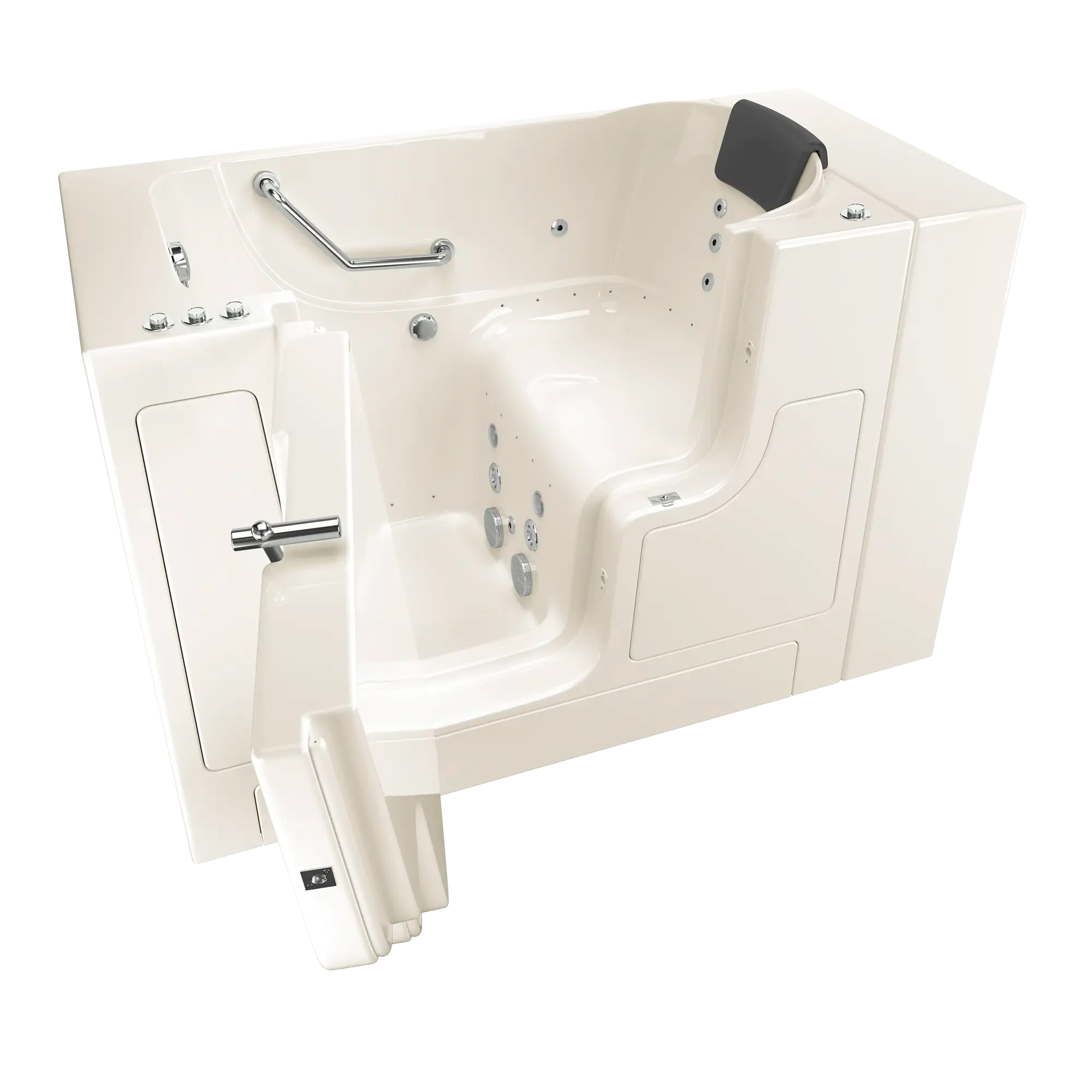 Premium Gelcoat 30 x 52 Inch Walk-In Bathtub with Air Spa & Whirlpool System - Left Hand Drain for Elderly & Mobility Support - Relaxing Hydrotherapy at Home