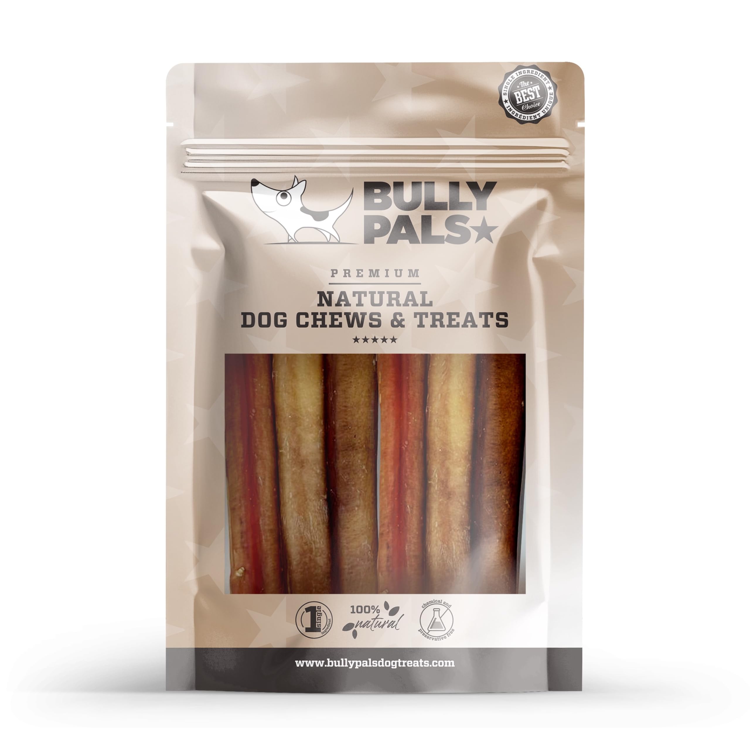 Premium 6-Inch Jumbo Bully Sticks for Dogs - 6 Pack | All-Natural, Single-Ingredient, Long-Lasting Dehydrated Dog Treats & Dental Chews - Perfect for Aggressive Chewers, Training Rewards, and Oral Health Care