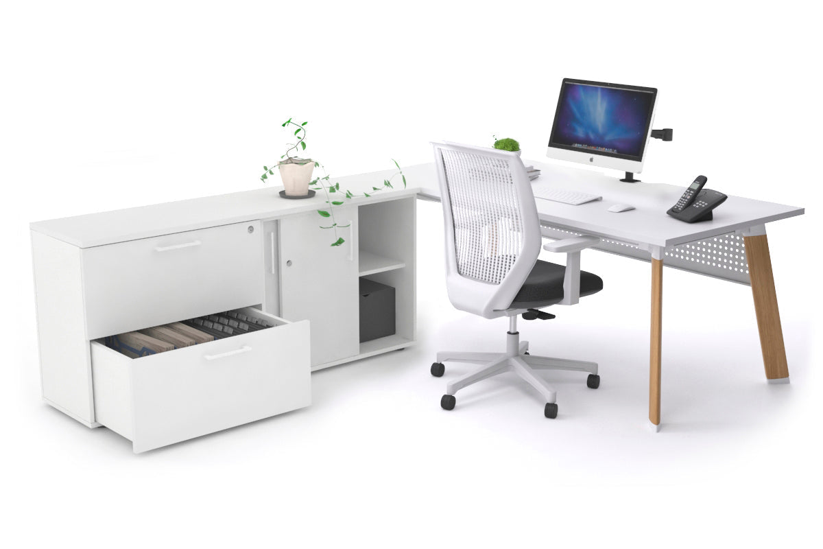Switch Executive Setting With Uniform Spine Wood Imprint Frame [1600L x 800W with Cable Scallop] - Perfect for Office Desks, Conference Rooms & Home Workstations