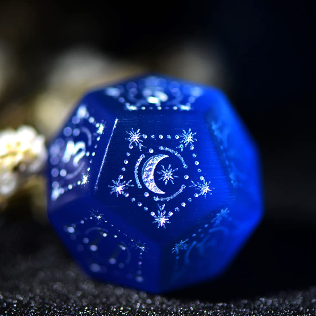 LANGWEI D&D Dice Set - Beautiful Blue Opal Polyhedral Dice for Dungeons & Dragons, TRPG, Tabletop RPG Games | Perfect for D&D Campaigns, RPG Nights & Fantasy Gaming Sessions