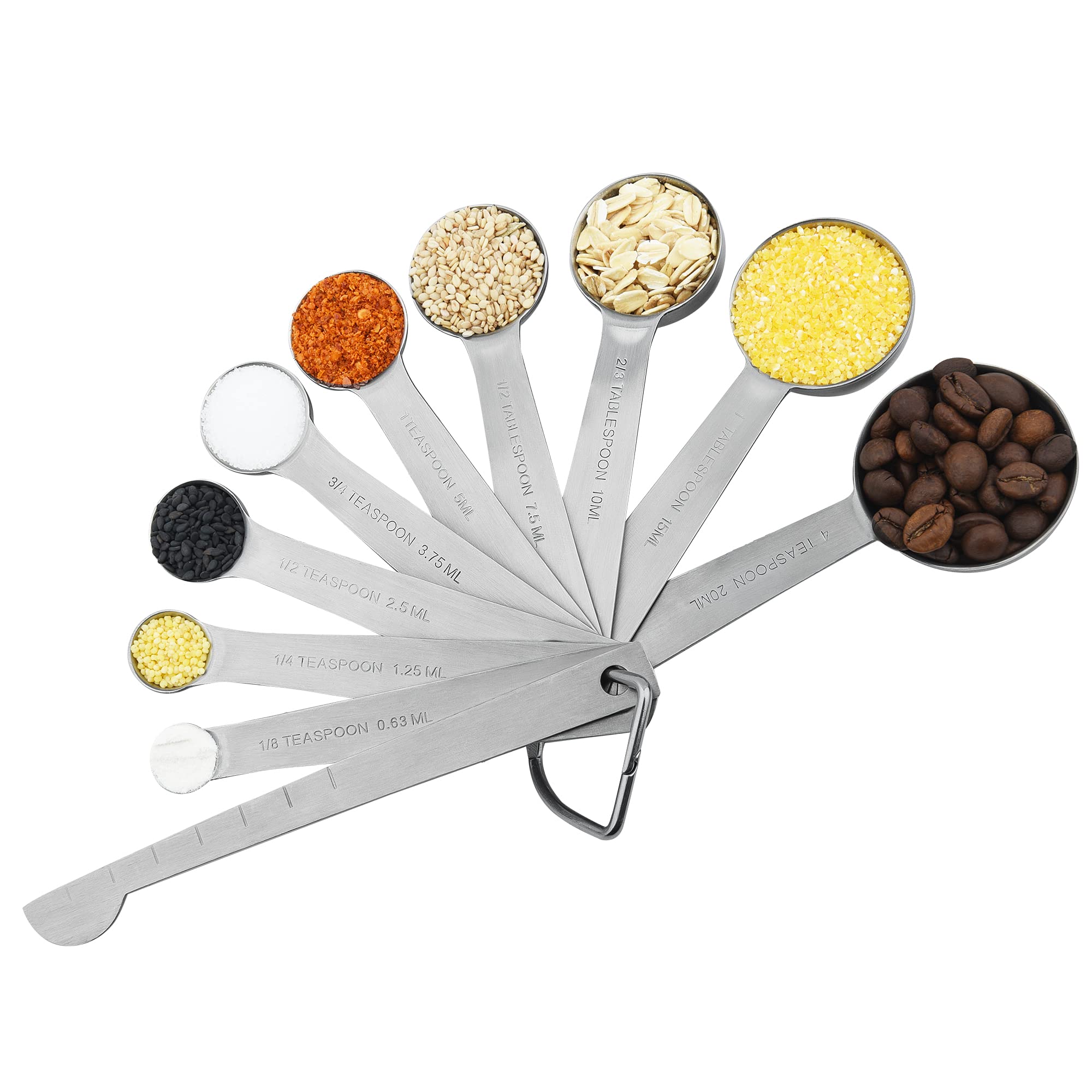 Premium 18/8 Stainless Steel Measuring Cups and Spoons Set - 8 Cups & 9 Spoons with Leveler - Heavy Duty Metric & US Standard Kitchen Baking Tools for Cooking, Baking, Meal Prep and Home Chefs