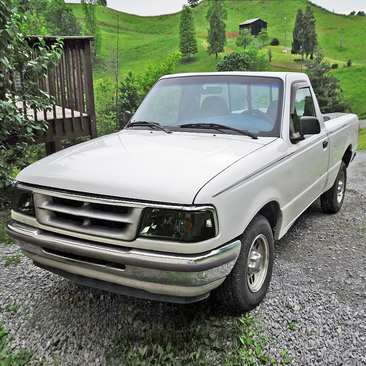 Spec-D Tuning Smoke Headlights with LED Strip & Corner Lights - Compatible with 1993-1997 Ford Ranger (Left & Right Pair) - Headlight Lamp Assembly for Improved Night Visibility & Stylish Look - Perfect for Off-Roading, Truck Upgrades & Custom Builds