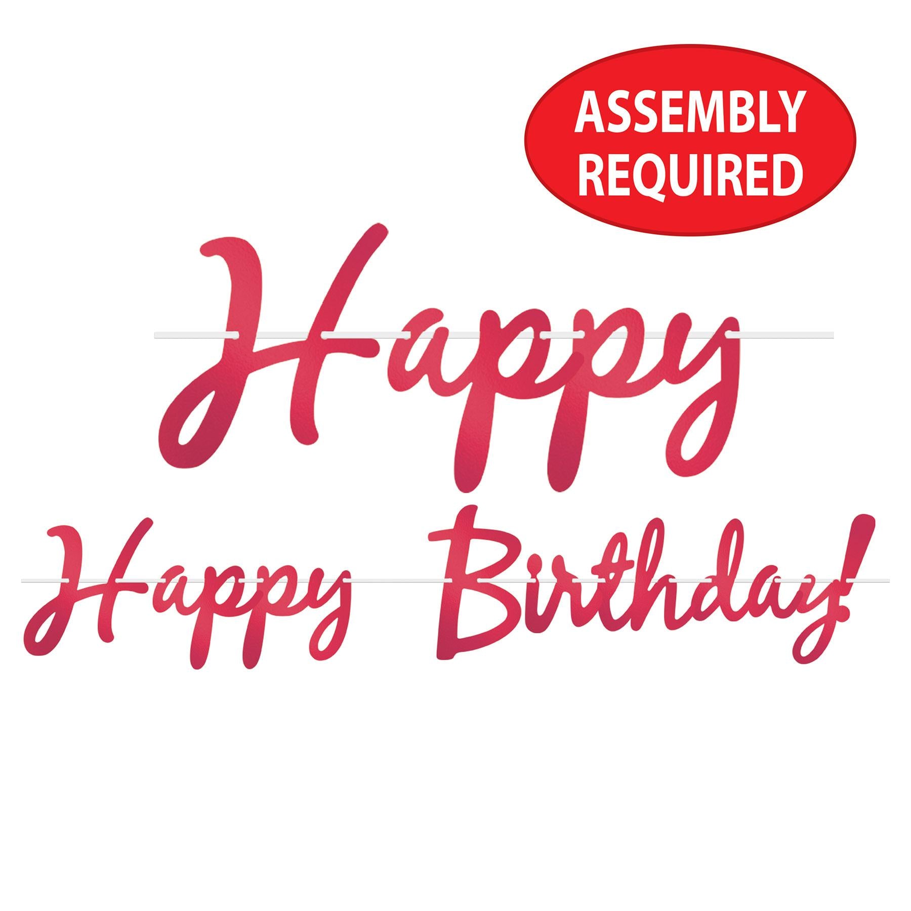 12 Pack Beistle Foil Happy Birthday Party Streamers - Red Decorative Curtain for Birthday Decorations, Baby Showers & Anniversary Celebrations