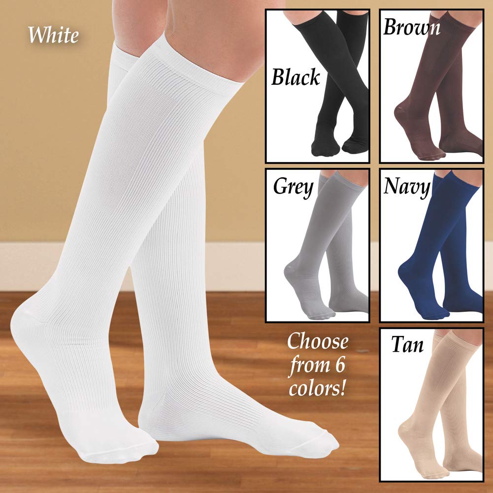 Men's Compression Socks 15-20 mmHg Moderate Support - Grey XL - Made in USA - Ideal for Travel, Work & Varicose Vein Relief