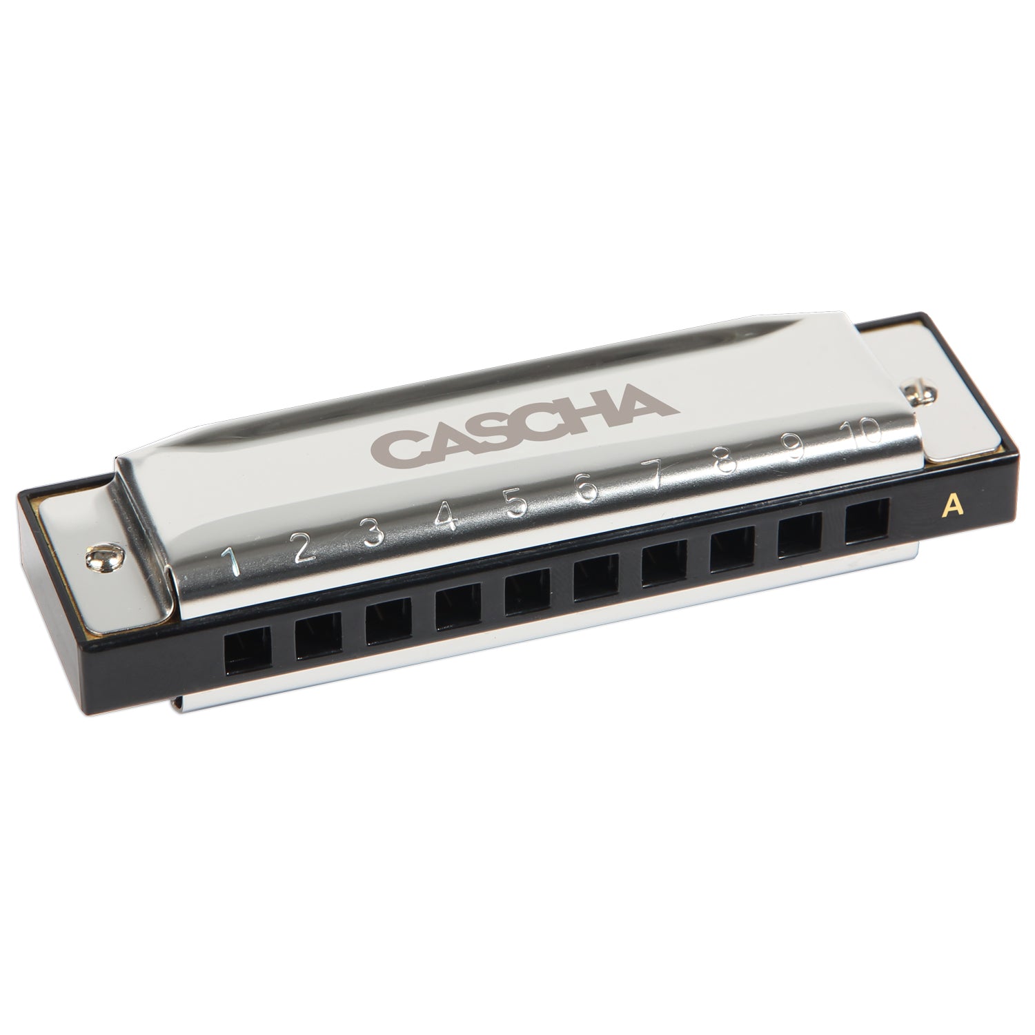 Cascha Blues 10 Hole Harmonica in A Diatonic Key - Professional Mouth Organ for Blues, Folk & Rock Music - Perfect for Beginners & Musicians - Great for Live Performances, Studio Recording & Practice Sessions