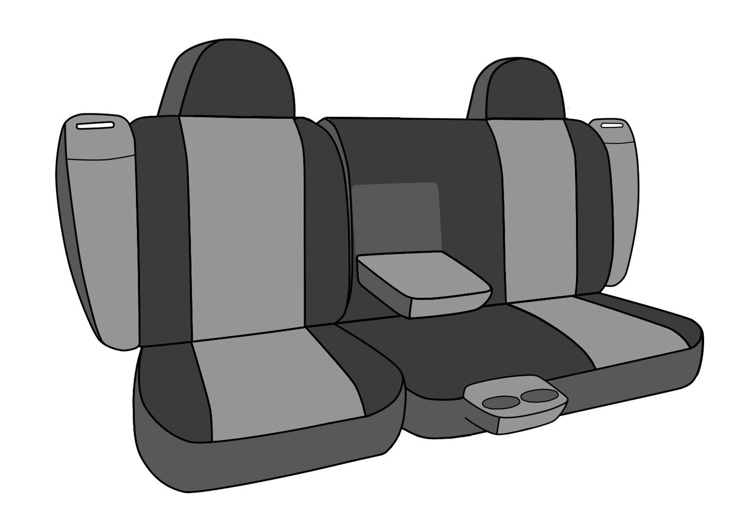 Premium Neoprene Seat Covers for 2006-2010 Dodge Charger - CalTrend Rear 60/40 Split Bench Seats in Black with Black Trim | Waterproof & Durable Protection for Cars, Trucks & SUVs | Perfect for Daily Commute, Road Trips & Outdoor Adventures