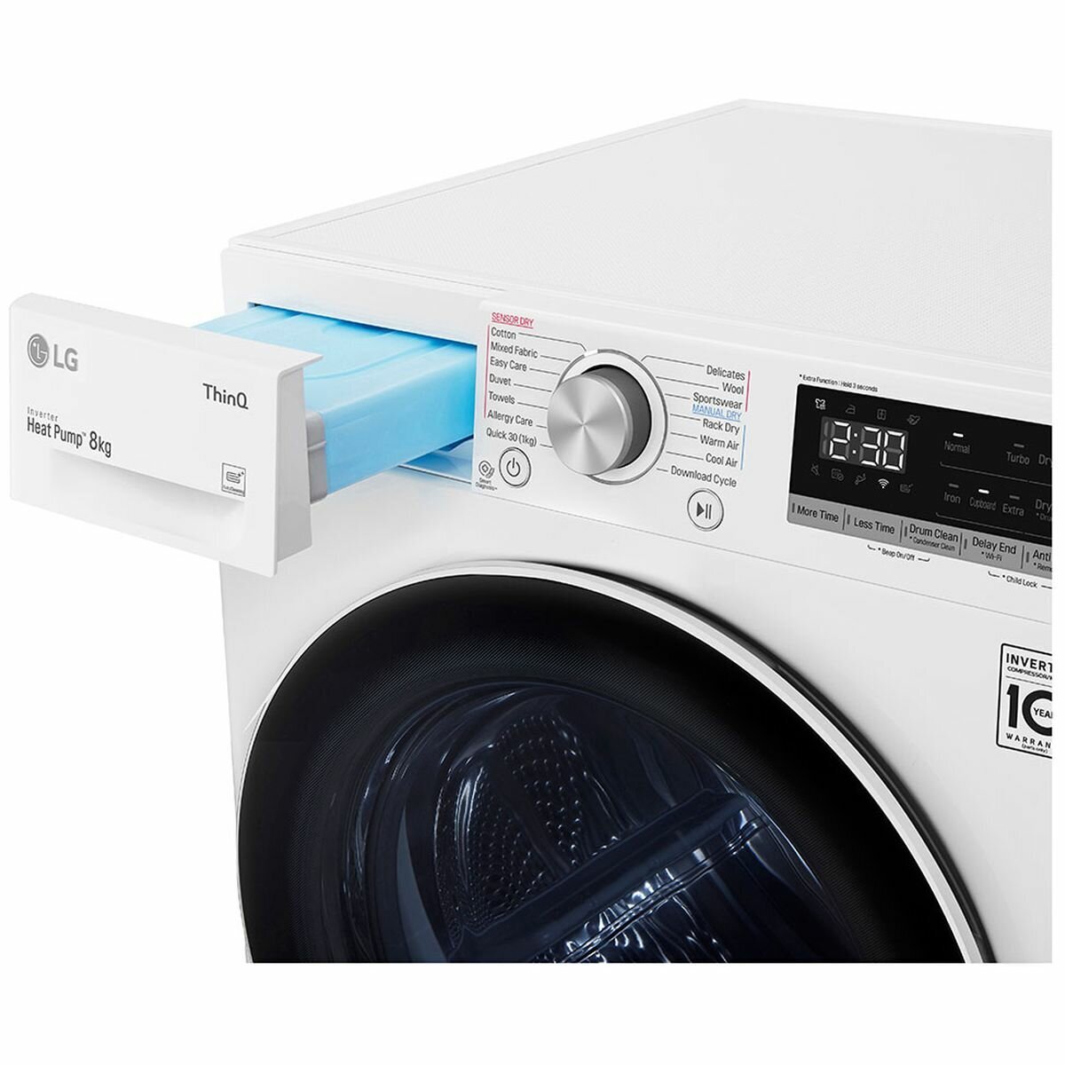 LG DVH5 08W 8kg Heat Pump Dryer with Inverter Control - Energy Efficient Laundry Solution for Homes & Apartments