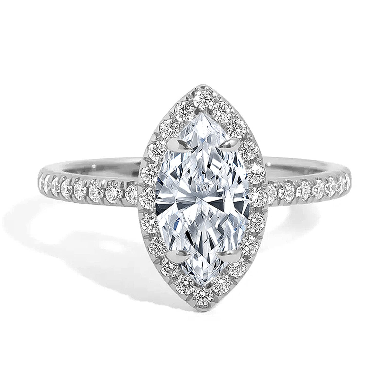 10K/14K/18K Marquise Moissanite Engagement Ring for Women - Solid Gold Wedding Band, Anniversary & Birthday Gift for Her - Perfect for Proposals, Vow Renewals & Special Occasions