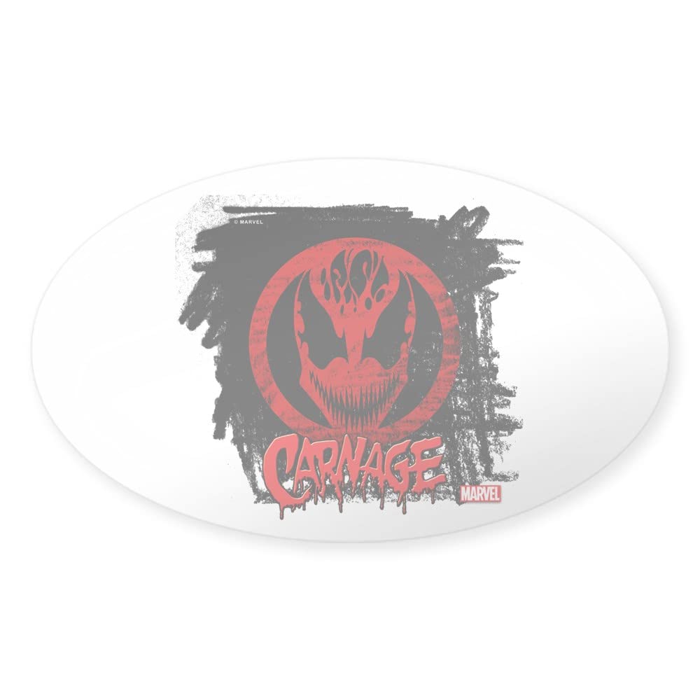 Carnage Chalk Oval Bumper Sticker - Euro Style Car Decal - Perfect for Cars, Trucks, Laptops & DIY Projects
