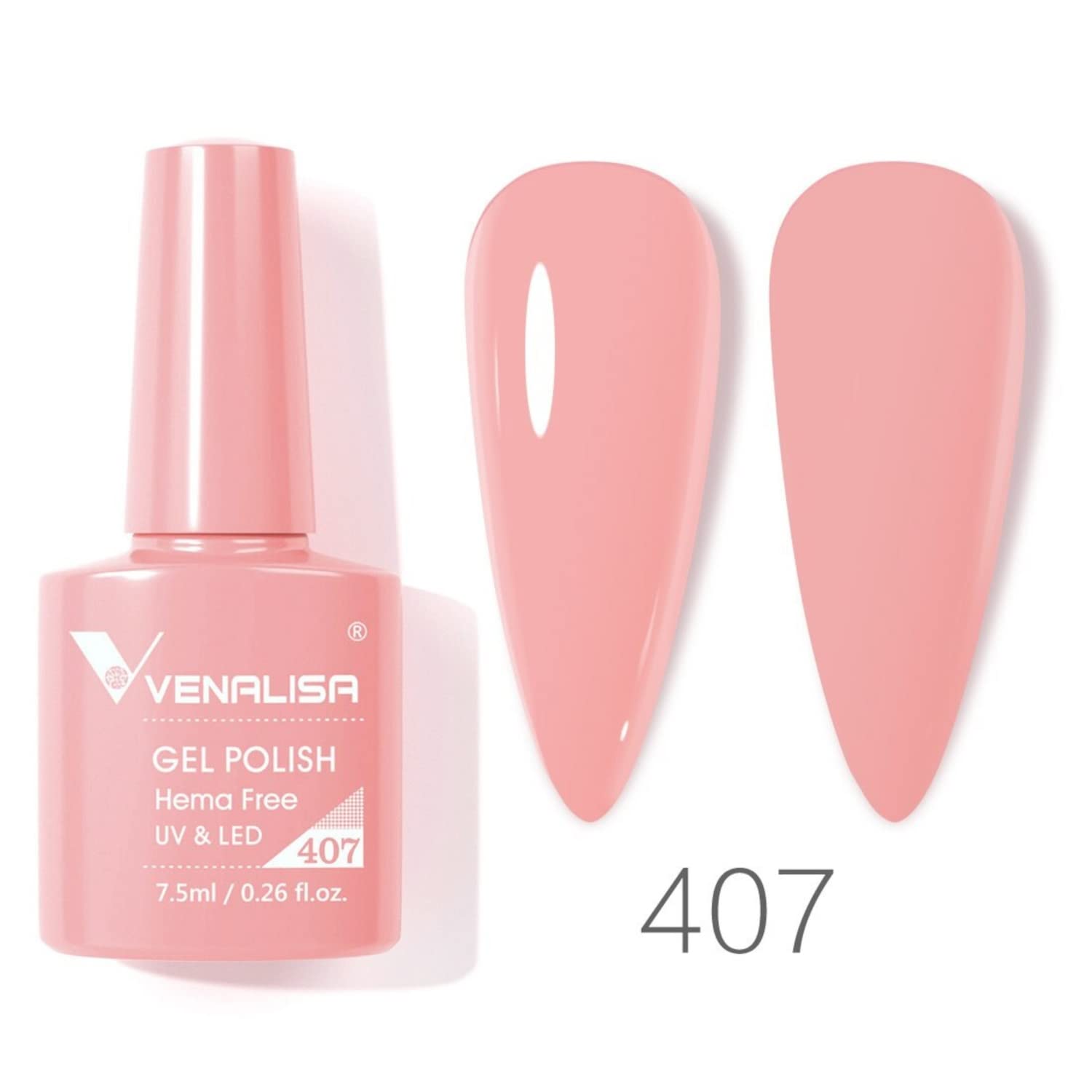 VENALISA #407 Gel Nail Polish 7.5ml - Soak Off UV LED Nail Gel for Manicure & Nail Art - Salon Quality Long Lasting Gel Polish - Requires UV/LED Light to Cure - Perfect for Home DIY & Professional Salon Use