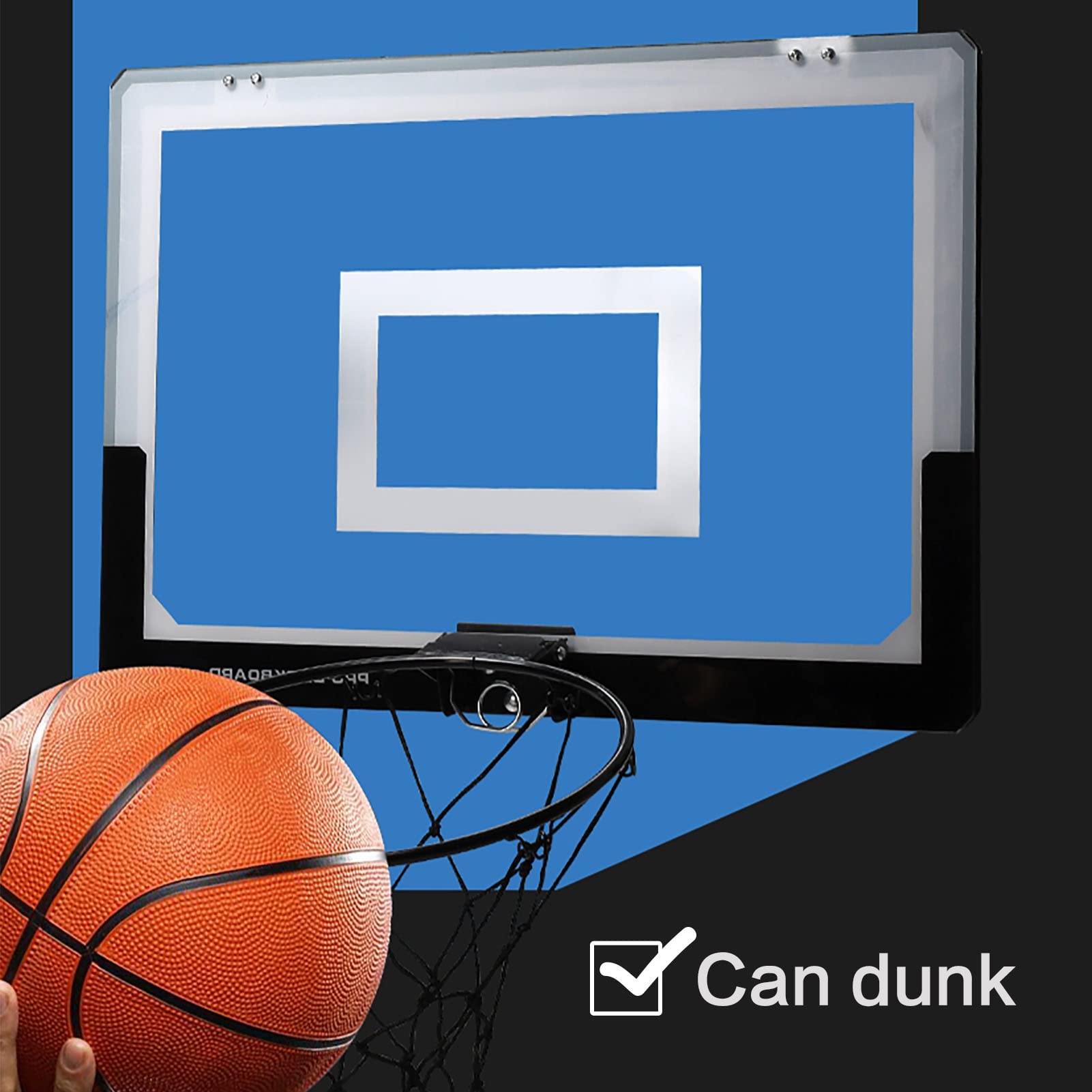 YLWX Portable Over The Door Basketball Hoop for Adults & Kids - Indoor/Outdoor Mini Basketball Goal with 30cm Backboard & 2 Balls - Perfect for Home, Office, Gym, and Backyard Play