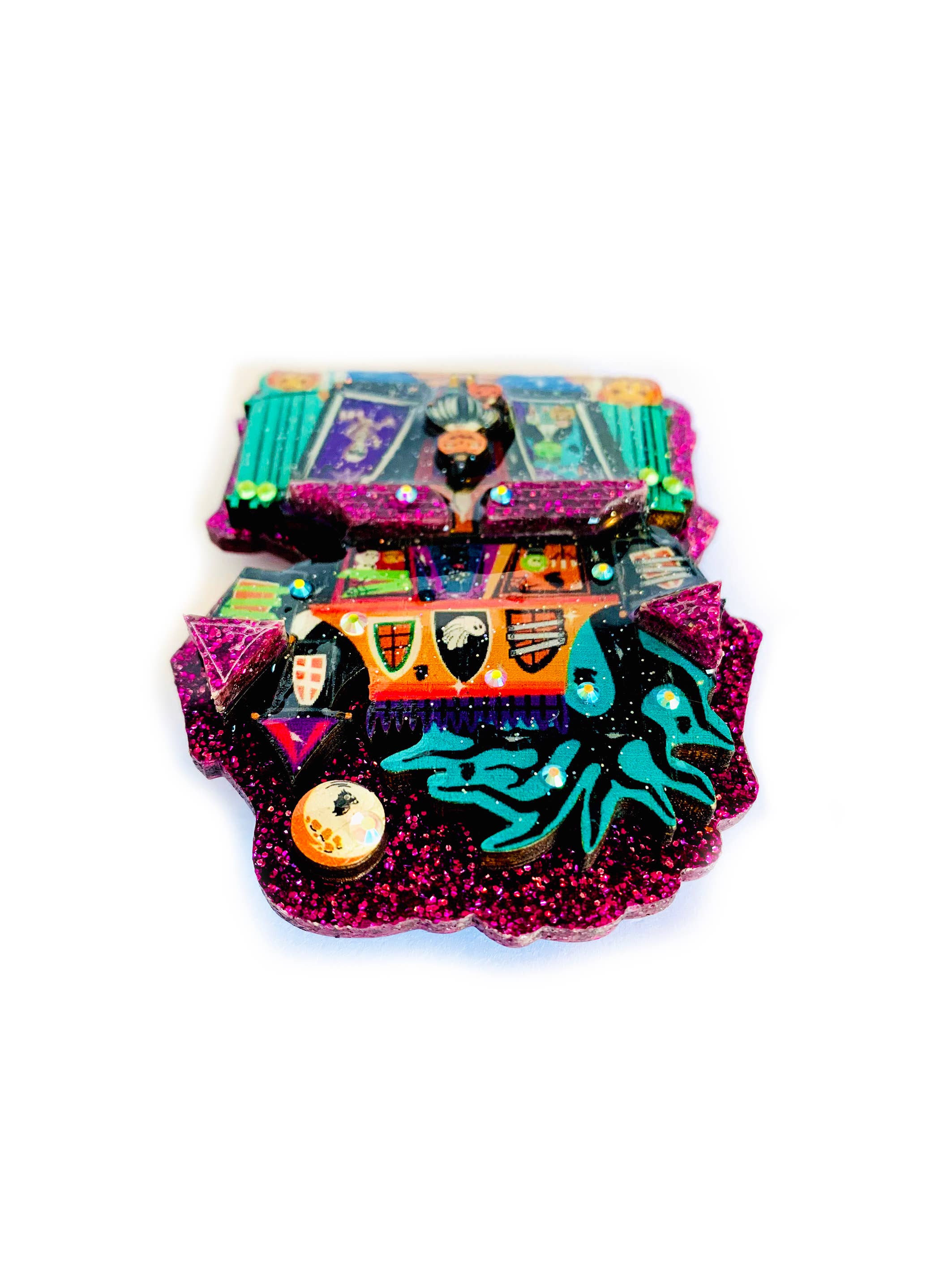 Spooky Halloween House Brooch - Vintage Gothic Pin by Rosie Rose Parker - Perfect for Costumes, Jackets & Accessory Collections