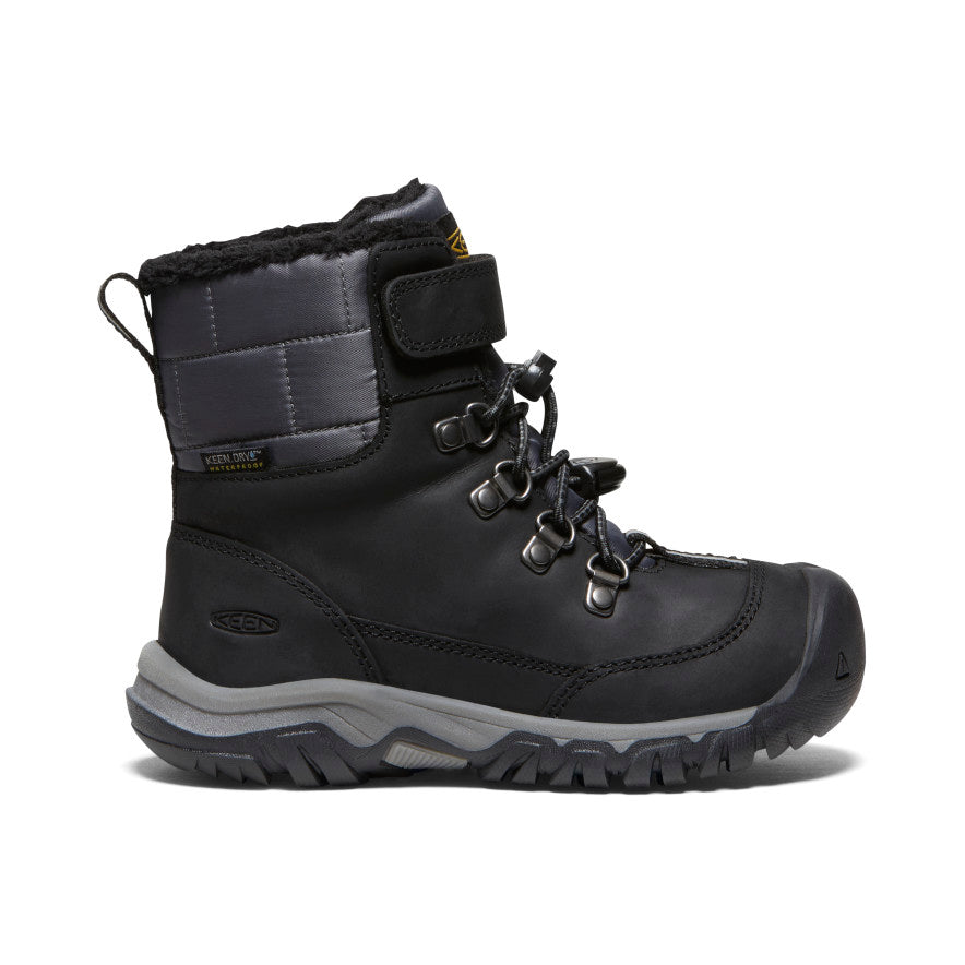 Kids' Kanibou Waterproof Winter Snow Boots - Black/Magnet - Warm & Comfortable for Outdoor Play, Snow Days & Cold Weather Adventures