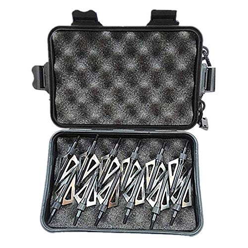 12Pcs 125 Grain Fixed Blade Broadheads for Hunting - 3 Steel Blades Archery Arrowheads Compatible with Compound Bows & Crossbows - Includes Plastic Case (Great for Target Practice & Big Game Hunting)
