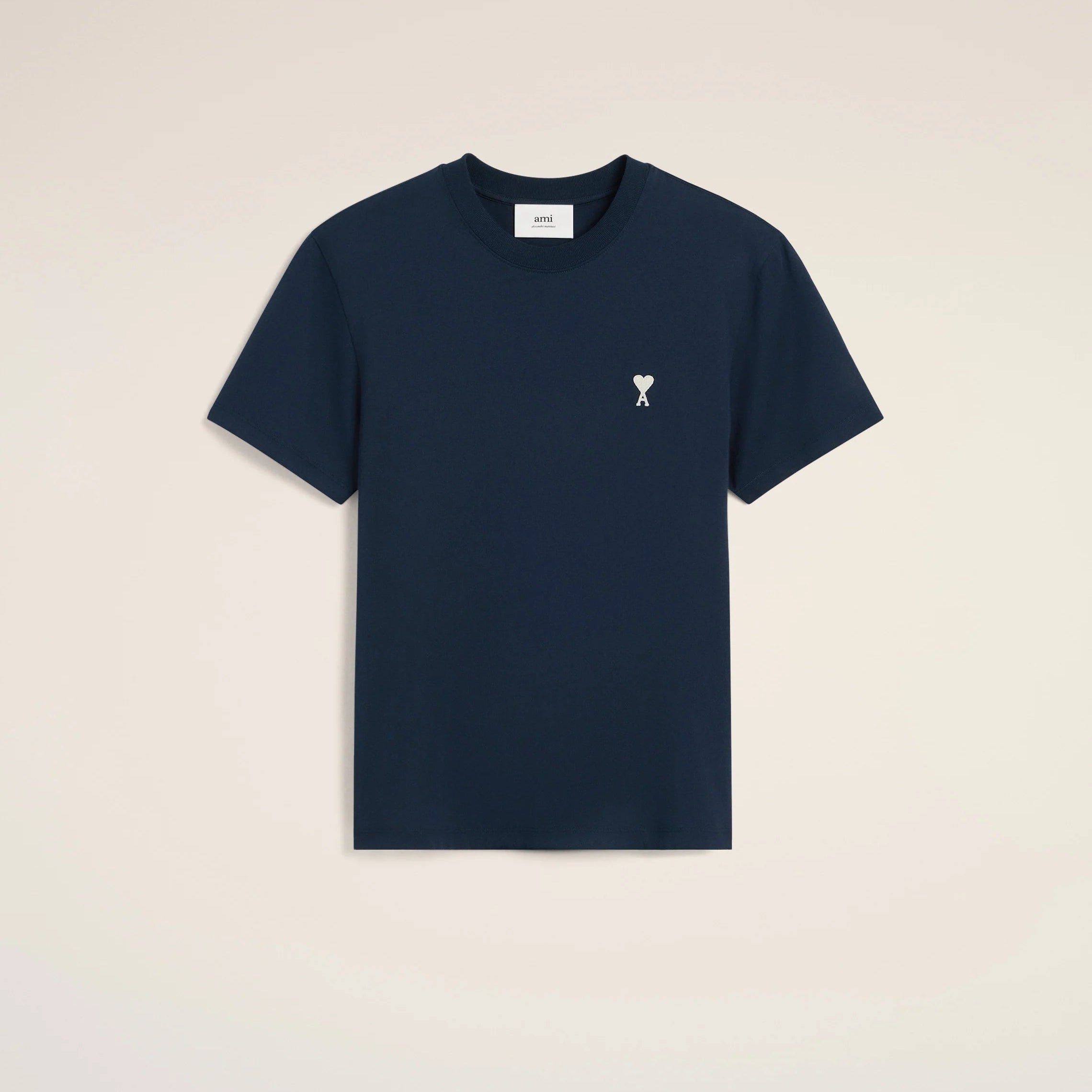 AMI Paris Off-White AMI de Coeur T-Shirt - Casual Graphic Tee for Men & Women - Perfect for Streetwear, Dating & Everyday Outfits