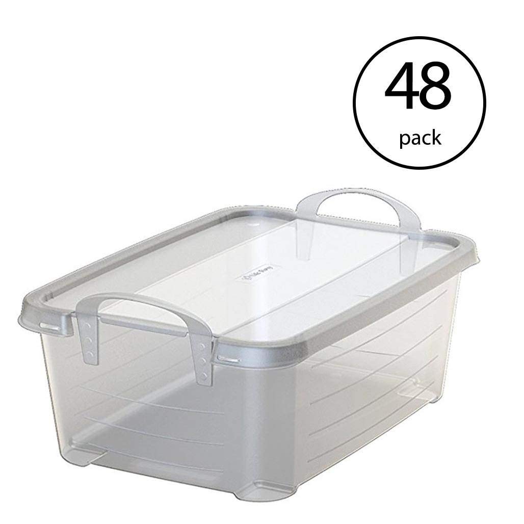 14 Quart Clear Stackable Storage Bins - 48 Pack for Home, Office & Closet Organization - Durable Plastic Storage Containers for Toys, Clothes, Books & More