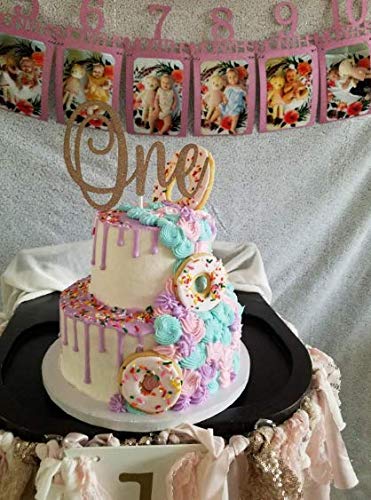 Rose Gold Glitter 'One' Cake Topper for 1st Birthday Party | Elegant First Birthday Cake Decorations for Girls | Perfect for Baby Girl's Birthday, Baby Shower & Celebration Cakes