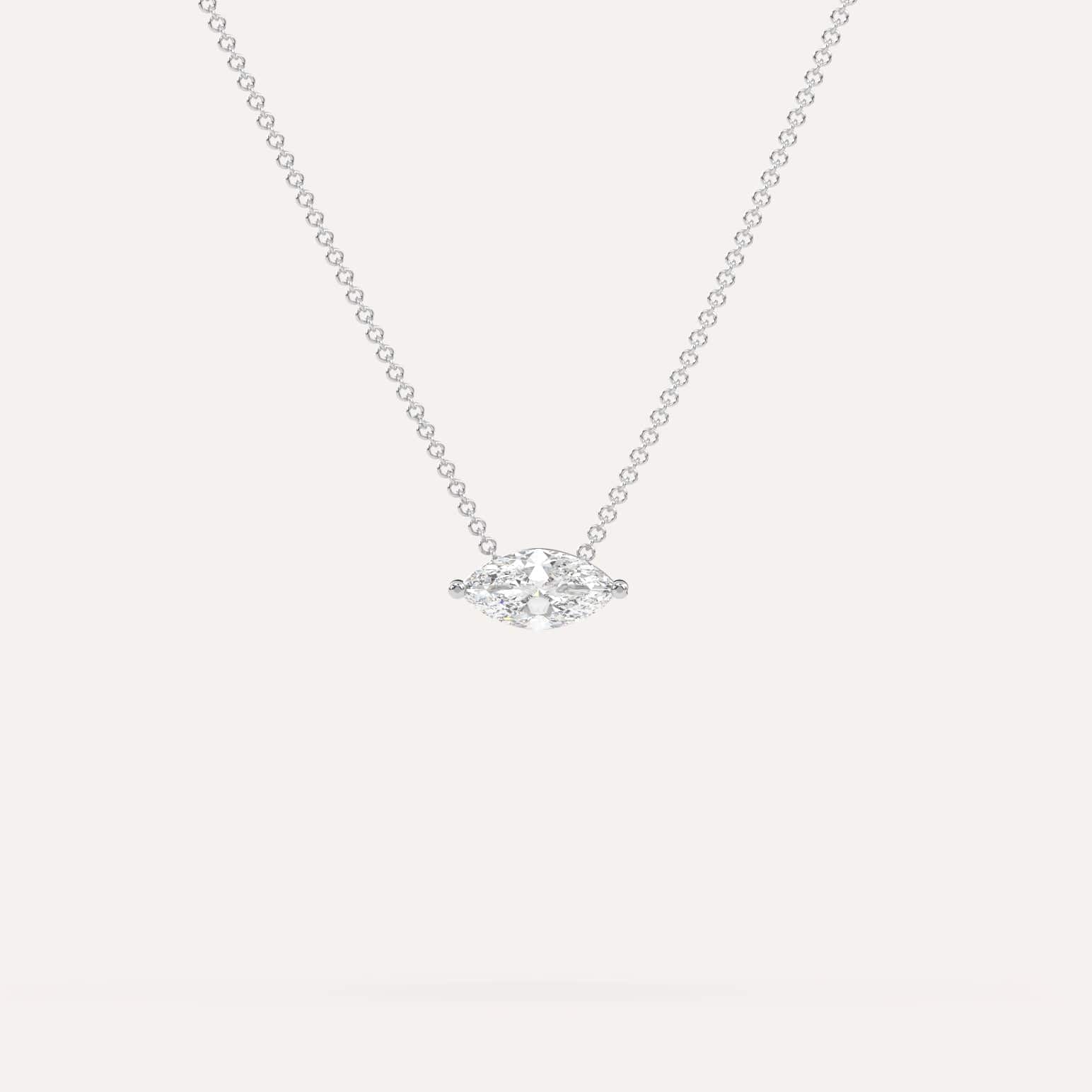 1/2 Carat Marquise Floating Diamond Necklace - Elegant Solitaire Pendant for Women - Perfect for Weddings, Anniversaries & Special Occasions