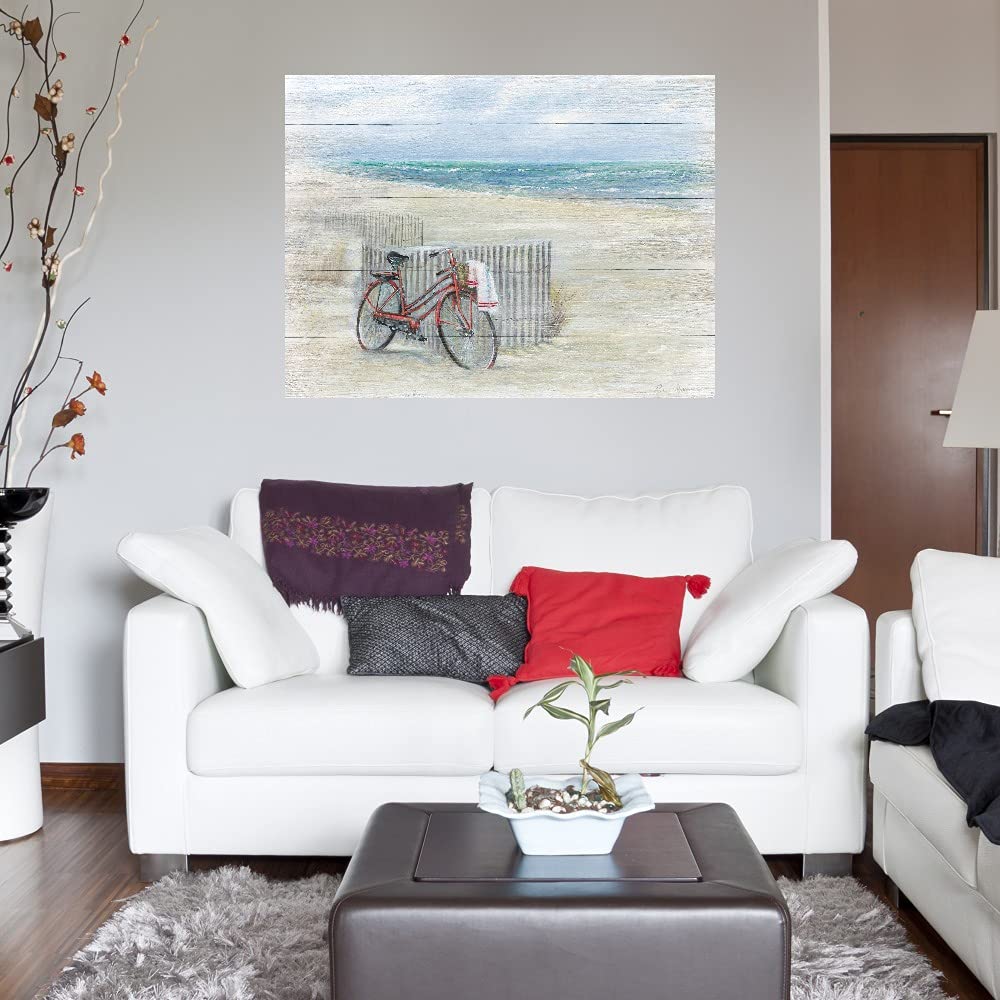 Fine Art Canvas Beach Happy Place Wall Decor by Artist Ruane Manning - Ready to Hang 43x32 Inch - Perfect for Living Room, Bedroom, Bathroom, Kitchen, Office, Bar & Dining Room - Coastal Home Decor for Beach Houses, Vacation Rentals & Seaside Themed Spaces