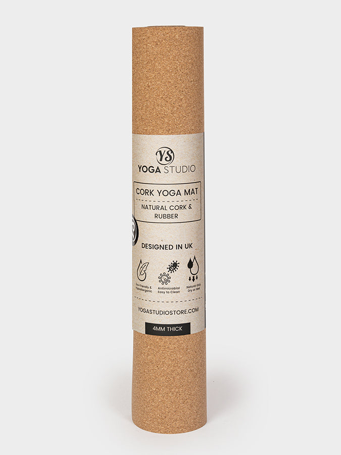 Premium 4mm Cork Yoga Mat for Alignment & Grip - Non-Slip Eco-Friendly Exercise Mat for Hot Yoga, Pilates & Home Workouts