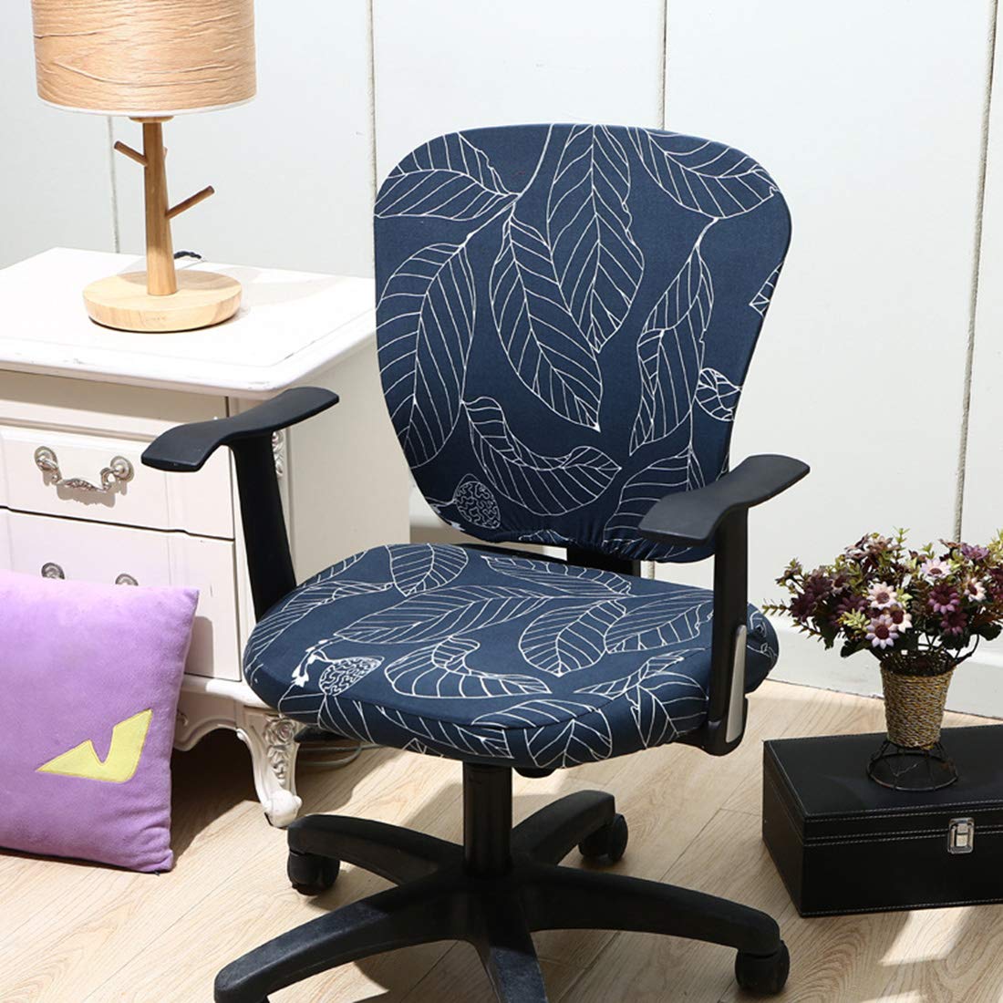 Stretchable Universal Computer Office Chair Cover - Breathable Rotating Chair Slipcover for Home & Office Use (Black) | Perfect for Gaming, Workstation, and Conference Room Chairs