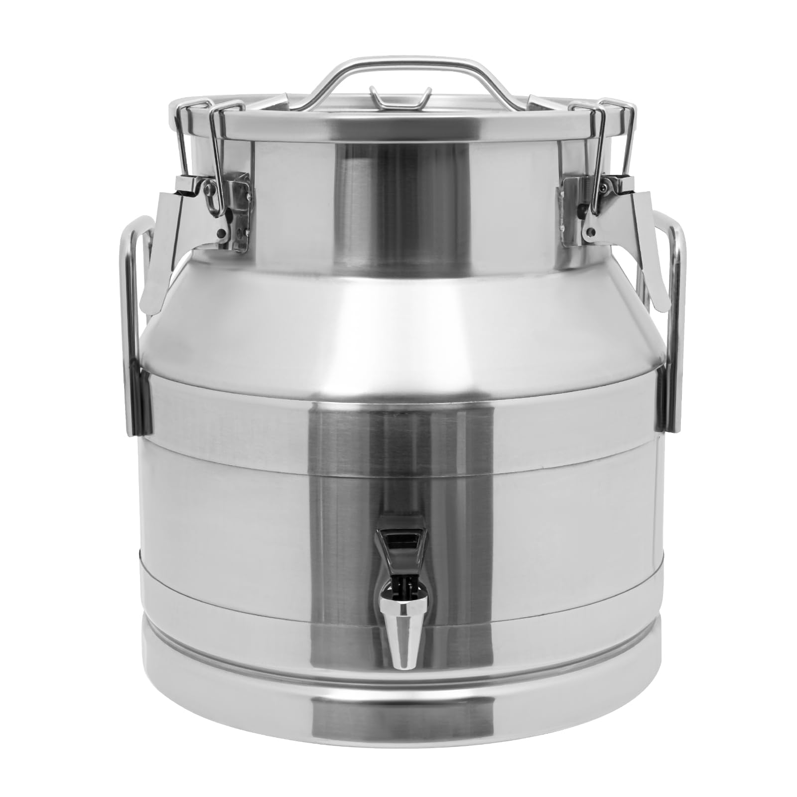 20L/5.28 Gallon Stainless Steel Milk Can with Faucet - Heavy Duty Milk Jug, Wine Pail & Liquid Storage Container - Airtight Grain, Wine & Beverage Tank for Farm, Brewery & Commercial Use