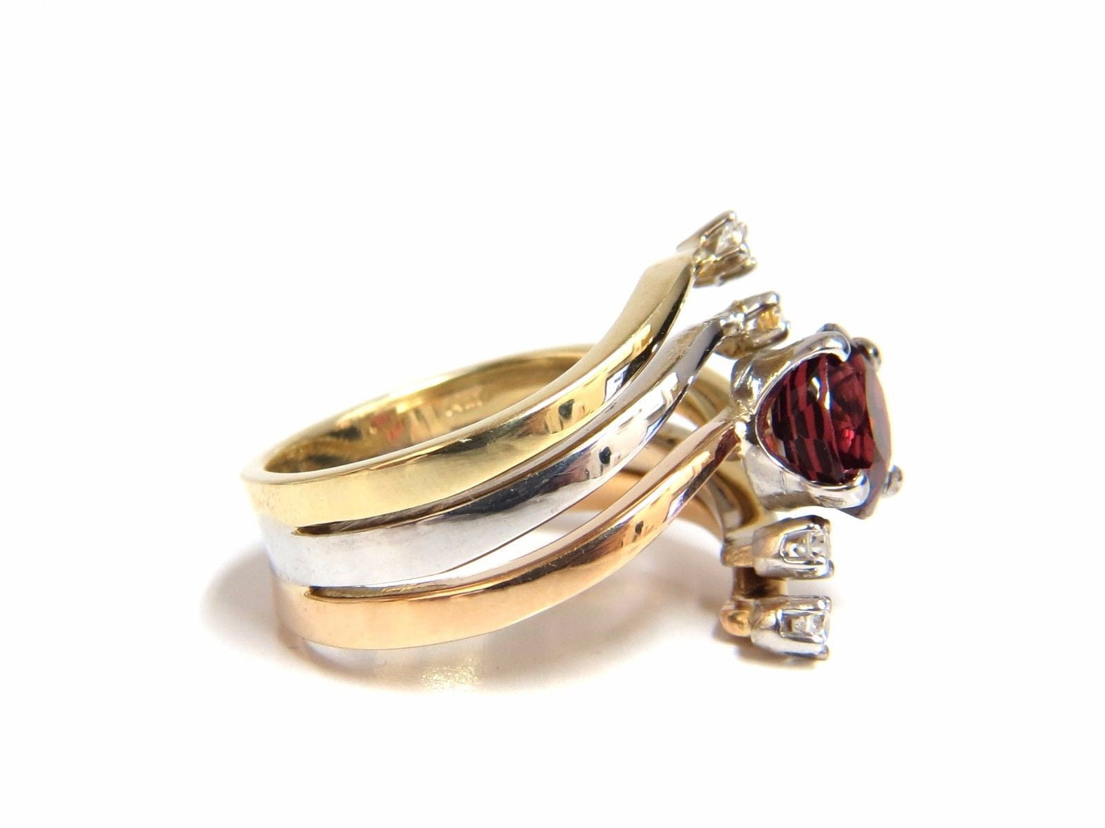 2.00ct Natural Blood Red Orange Spinel Diamond Bypass Ring in 14kt White Gold - Elegant Engagement, Wedding, or Anniversary Gift for Women