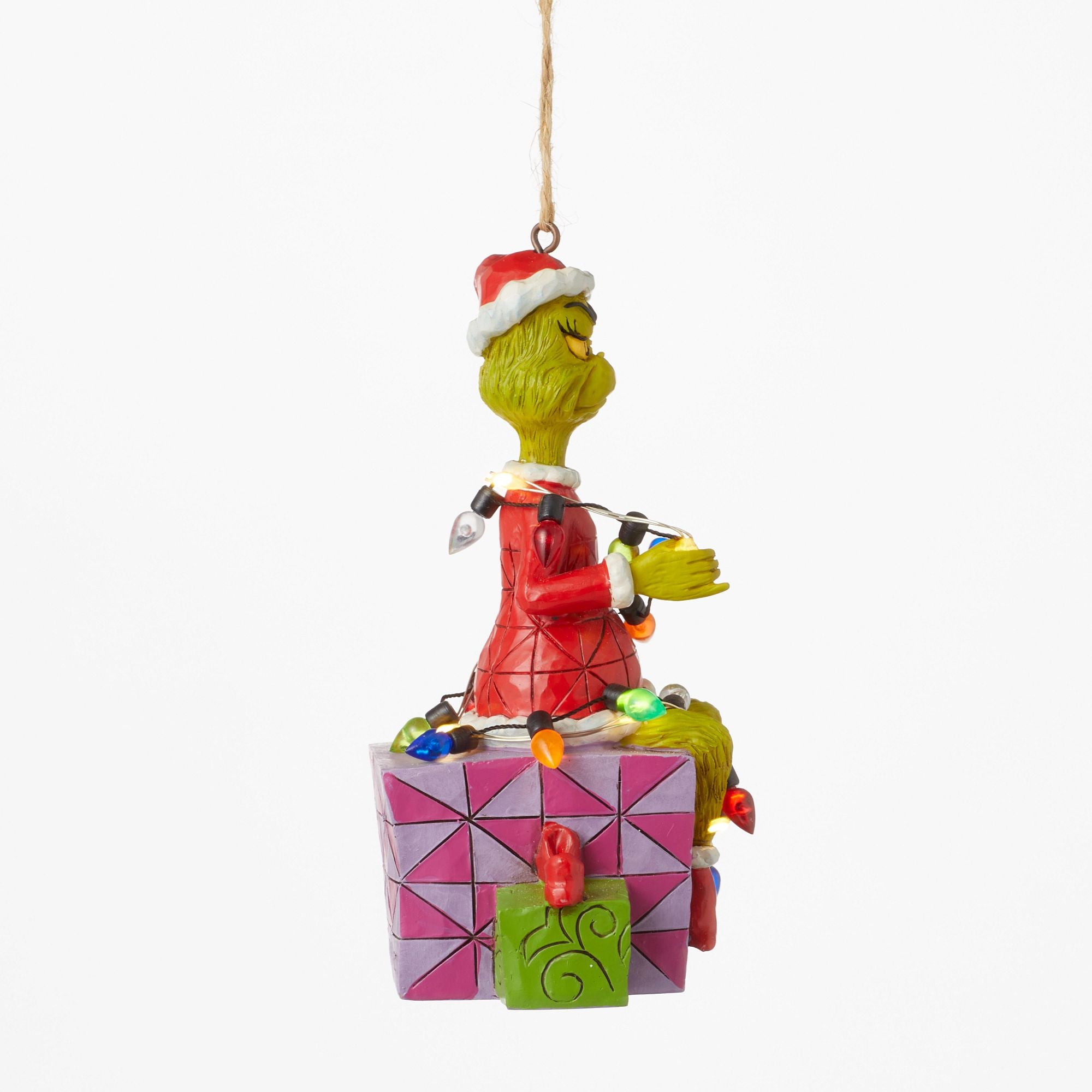 Grinch on Present Christmas Ornament - Festive Holiday Decor for Tree, Gift, and Home - Perfect for Xmas Party & Winter Decorations