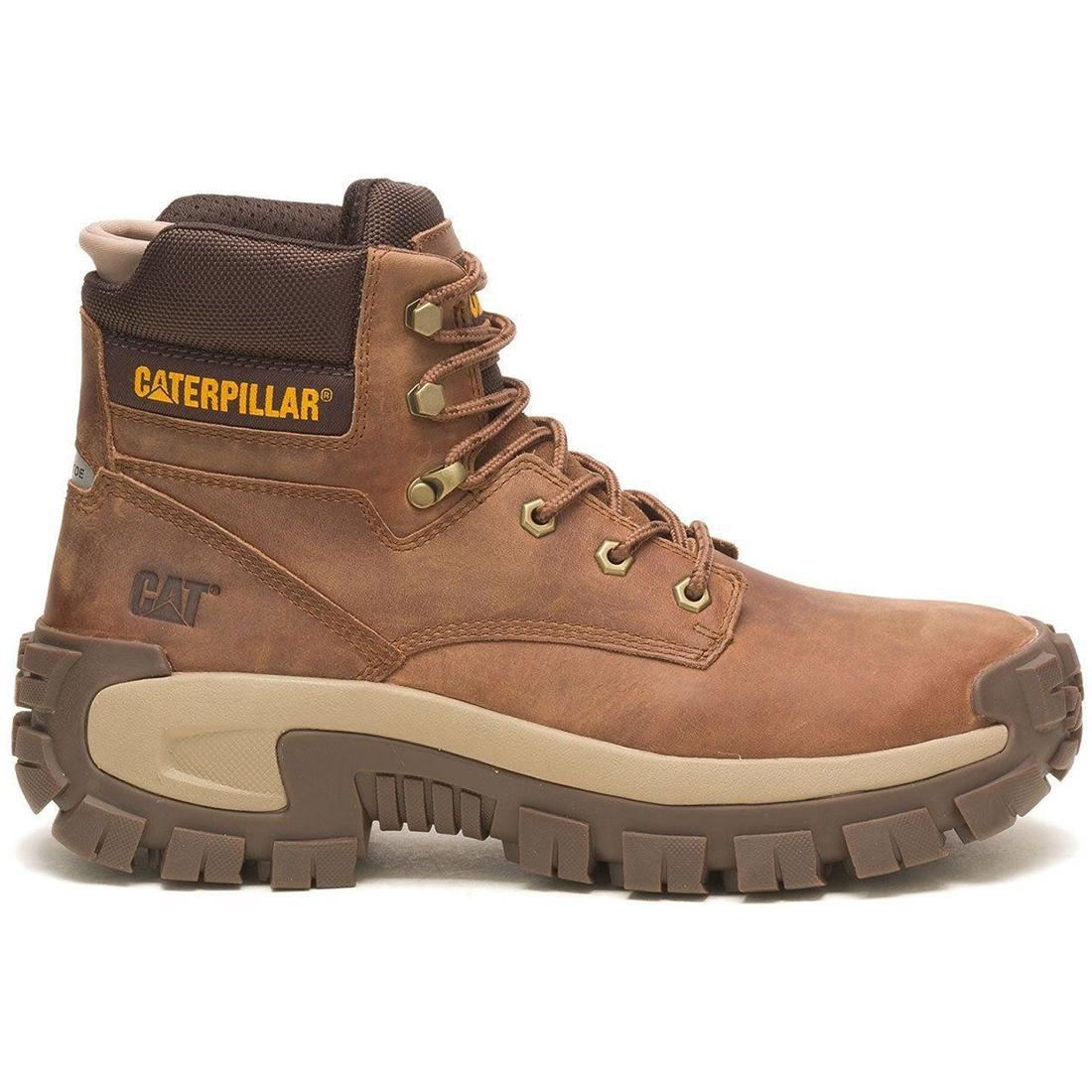 Invader Hi Steel Toe Work Boots for Men - Brown Safety Shoes with Slip Resistant & Electrical Hazard Protection - Perfect for Construction, Warehouse & Industrial Work