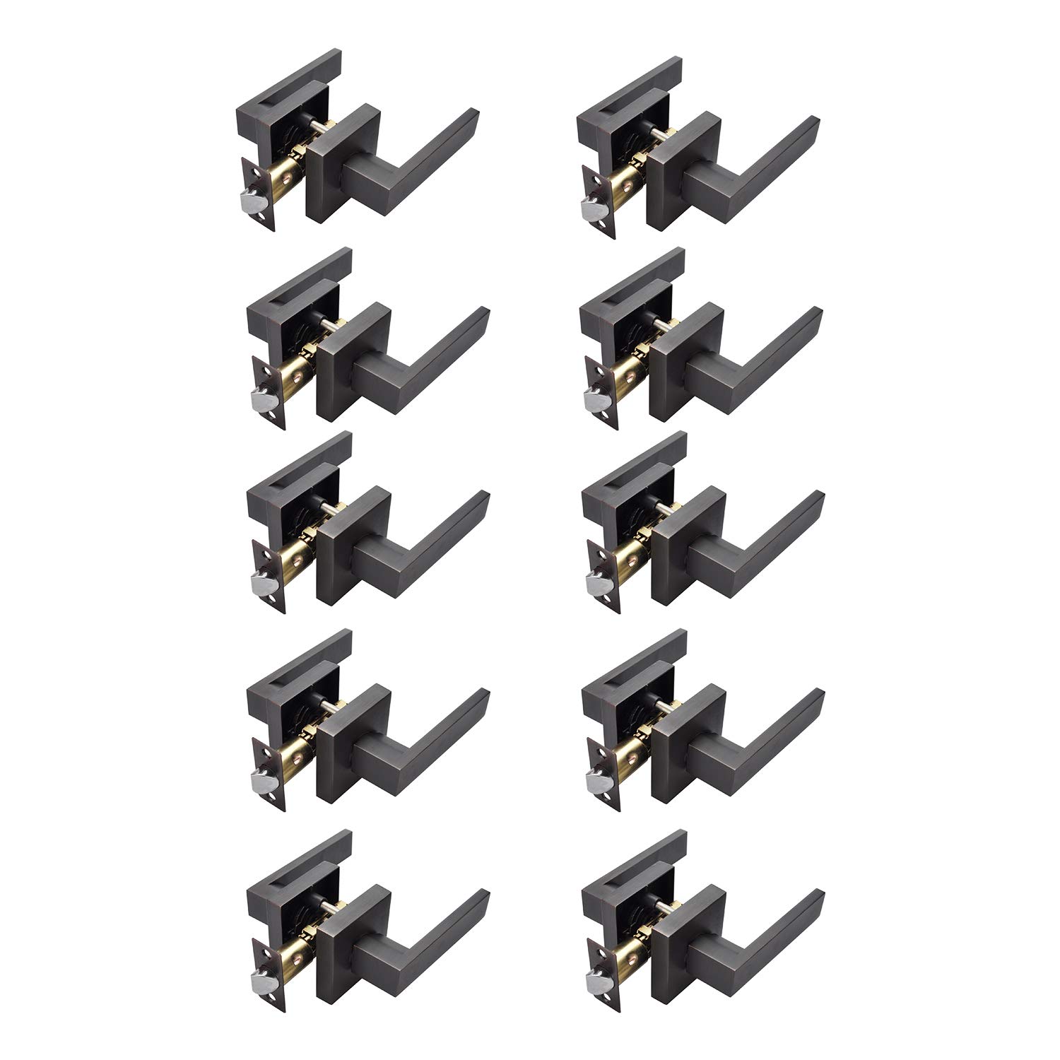 Heavy Duty Bronze Lever Handle Lock - Oil Rubbed Bronze Finish for Hall, Closet & Passage Doors | Durable Door Hardware for Home & Office Security