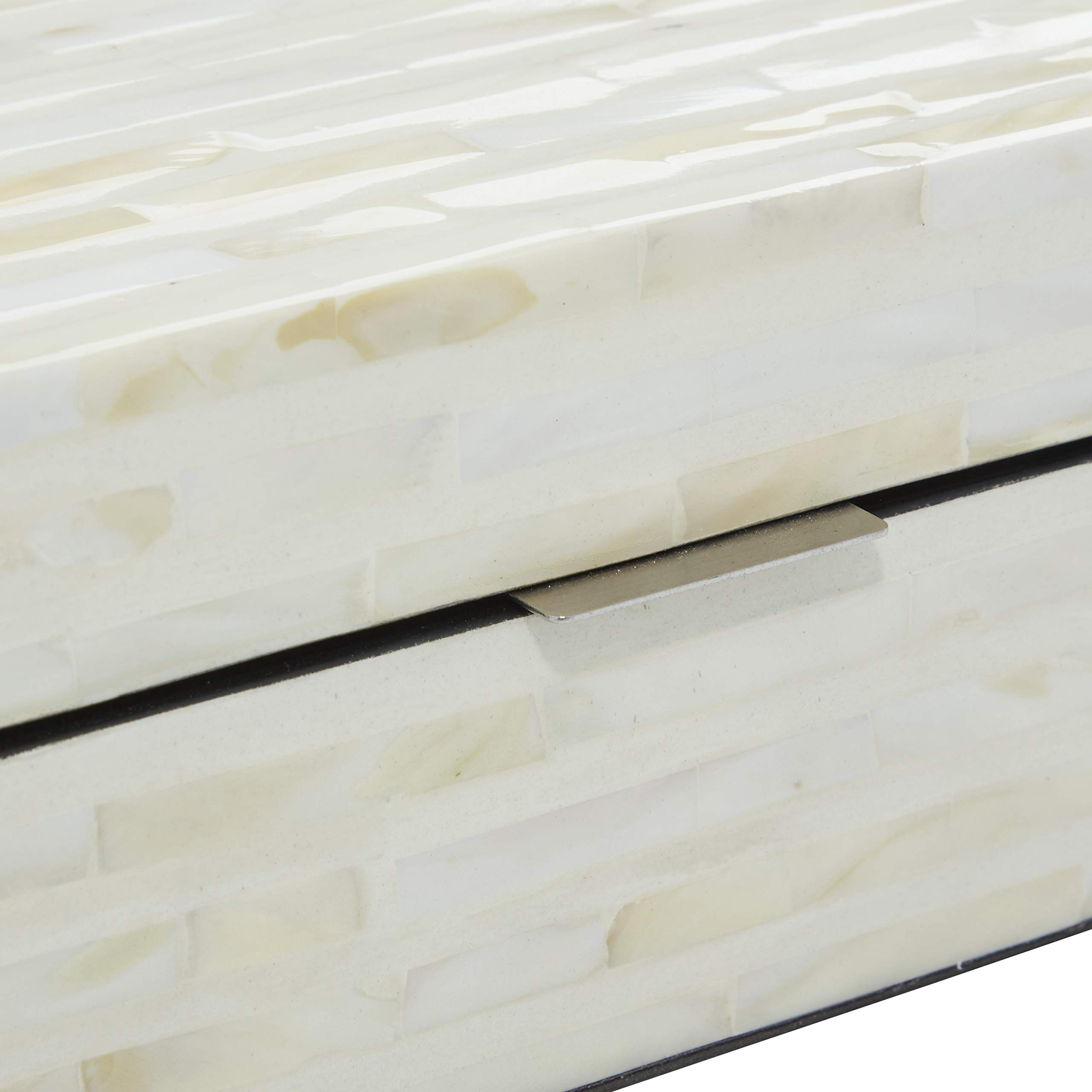 Deco 79 Mother of Pearl Shell Handmade Decorative Storage Box Set of 2 - 12