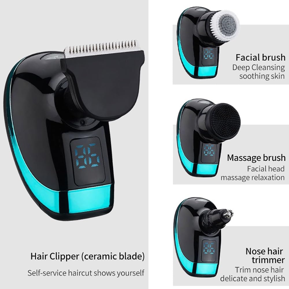 5-in-1 Rechargeable Electric Head Shaver for Men - Wet/Dry Waterproof Beard Trimmer with LCD Display | Perfect for Travel, Gym & Daily Grooming Routine