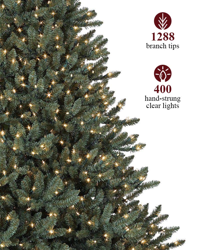 Balsam Hill 5.5ft Pre-Lit Classic Blue Spruce Artificial Christmas Tree with Clear Incandescent Lights - Perfect for Holiday Home Decor & Christmas Party Decoration