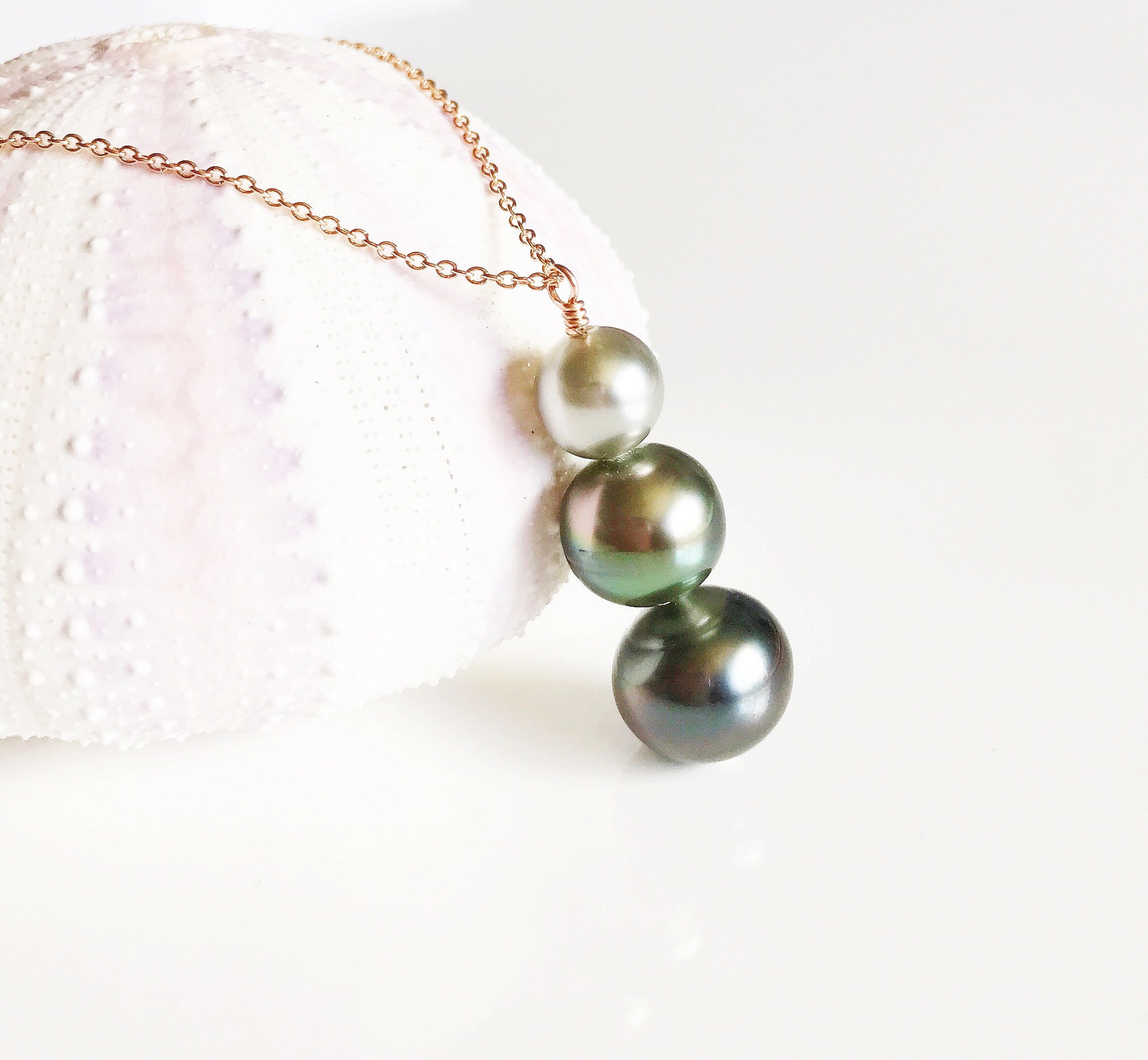 Arya Triple Tahitian Pearl Necklace (N176) - Elegant Jewelry for Women, Perfect for Weddings, Parties & Special Occasions