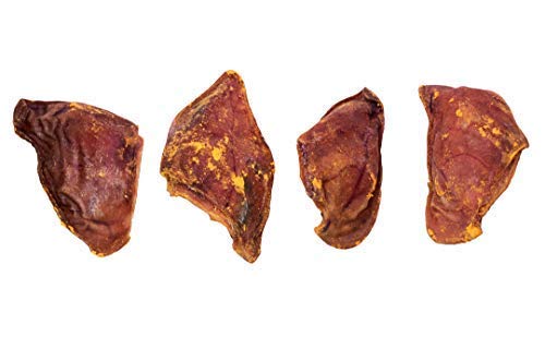 Premium Pig Ears Dog Chews - Natural Bacon & Cheddar Cheese Flavor | 100% Real Cheddar | 100 Count | Long-Lasting Dental Treats for Medium & Large Dogs | Perfect for Training Rewards & Anxiety Relief