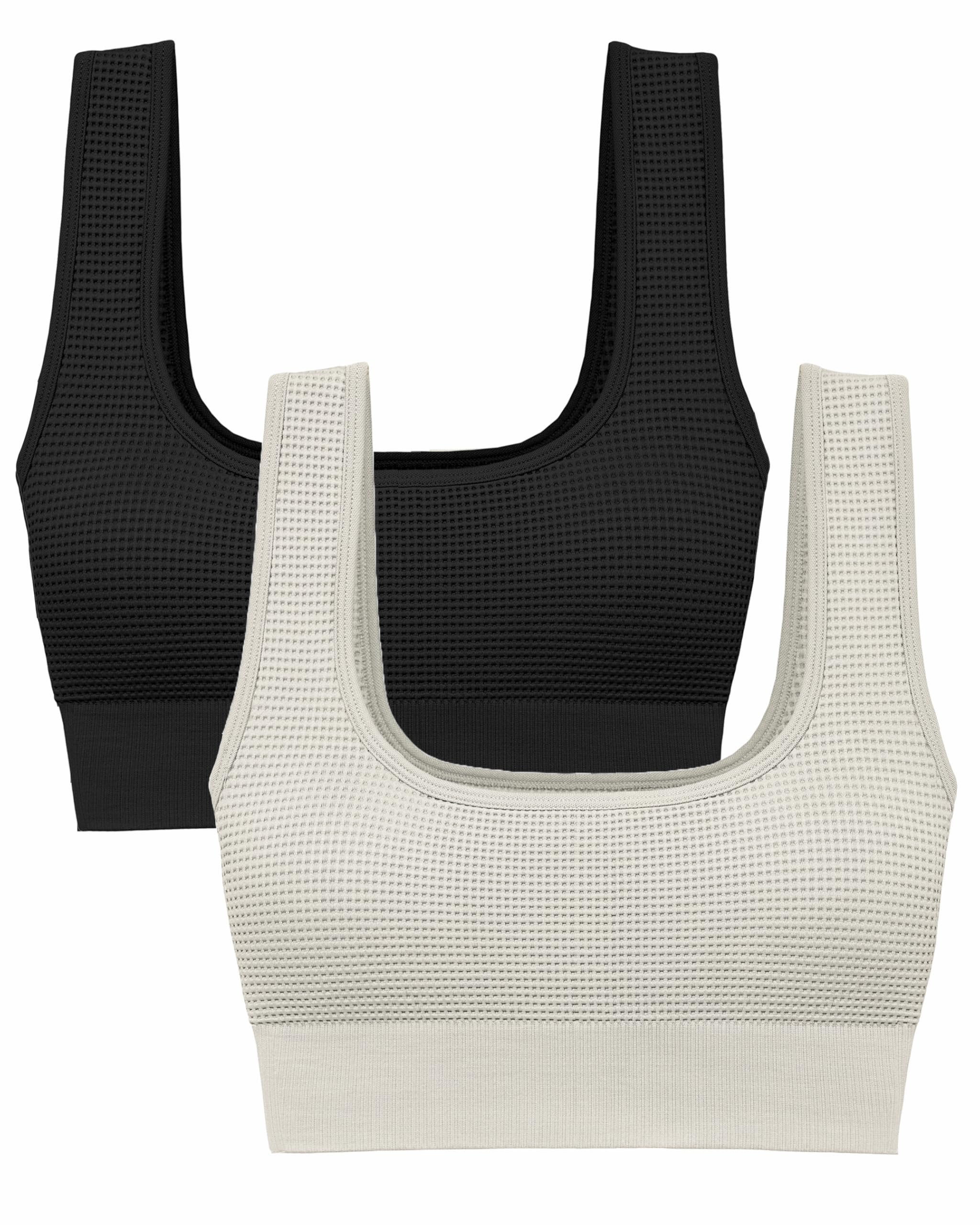 Square Neck Padded Sports Bra for Women - Push Up Workout Bra with Seamless Scoop U Back - Comfortable Low Impact Yoga & Gym Bra for Running, Pilates & Fitness