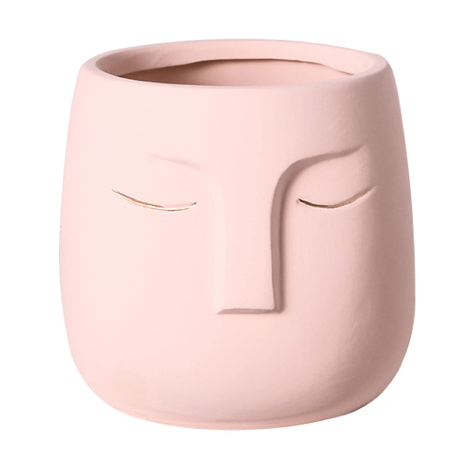 Creative Ceramic Face Flower Pot - Small Planter for Home, Office, Living Room, Balcony & Garden Decor | Cute Desktop Decoration for Succulents, Air Plants & Small Flowers